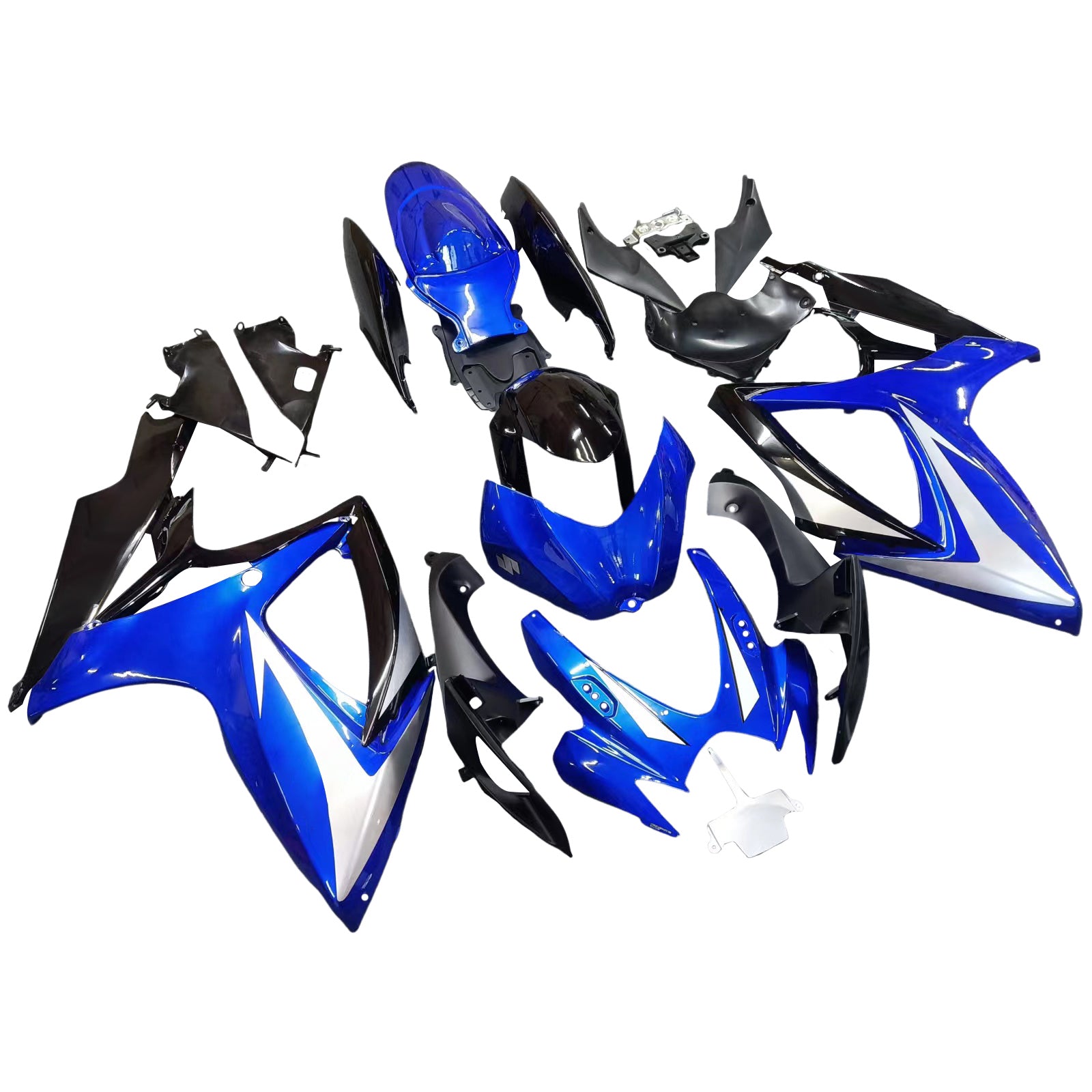 Suzuki GSXR 600 750 Azul 2006-2007 & Carenados de carreras GSXR negros genéricos