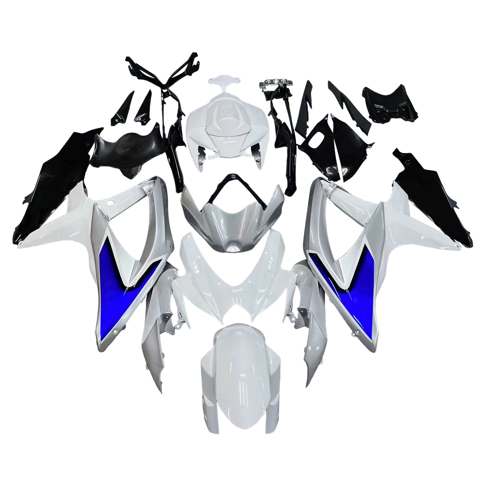 2008-2010 Suzuki GSXR 600 750 Silver White GSXR Racing Fairings genéricos