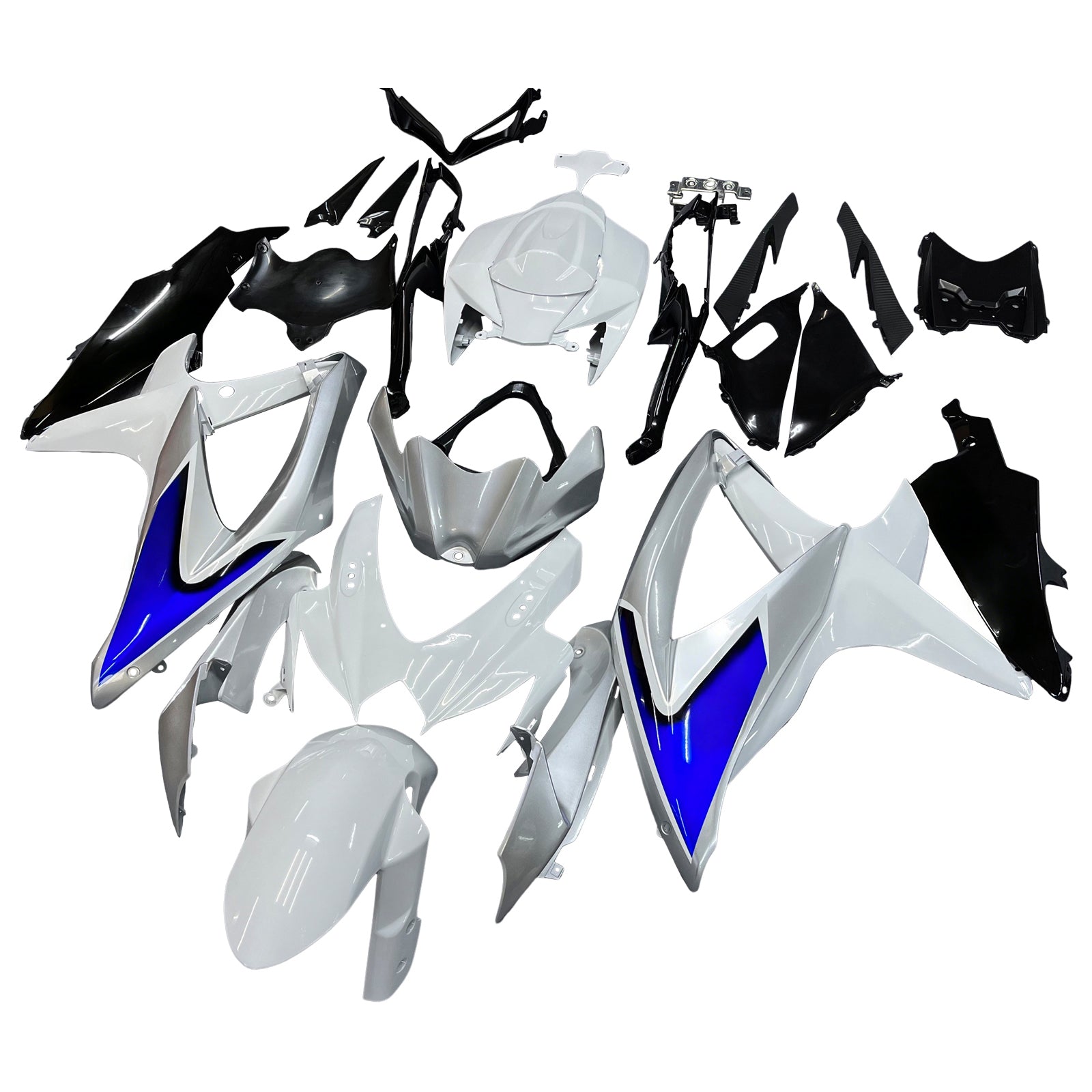 2008-2010 Suzuki GSXR 600 750 Silver White GSXR Racing Fairings generiek