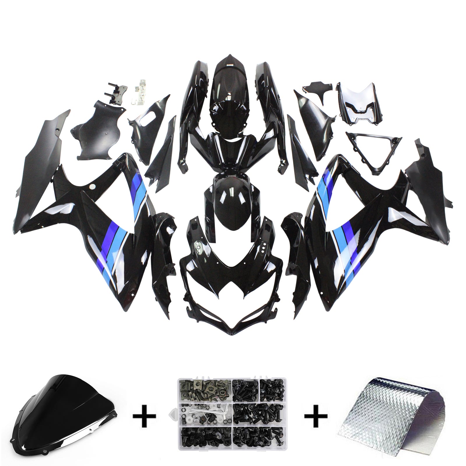 2008-2010 Suzuki GSXR 600/750 K8 Amotopart Injection Fairing Kit Karosseri Plast ABS #108