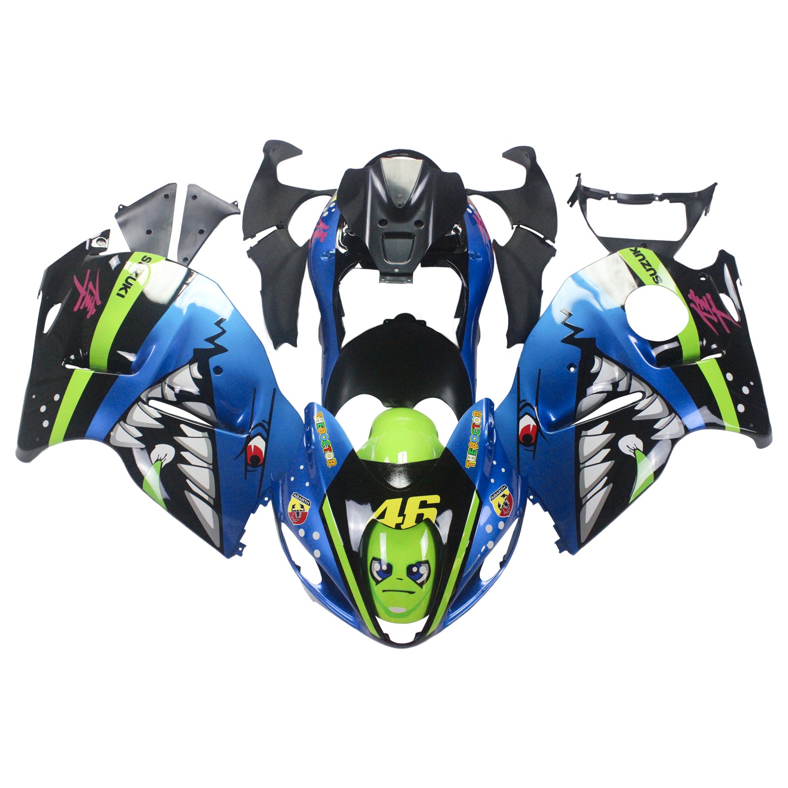 1999-2007 Suzuki Hayabusa GSX1300 Amotopart Injection Fairing Kit Bodywork Plastic ABS #109
