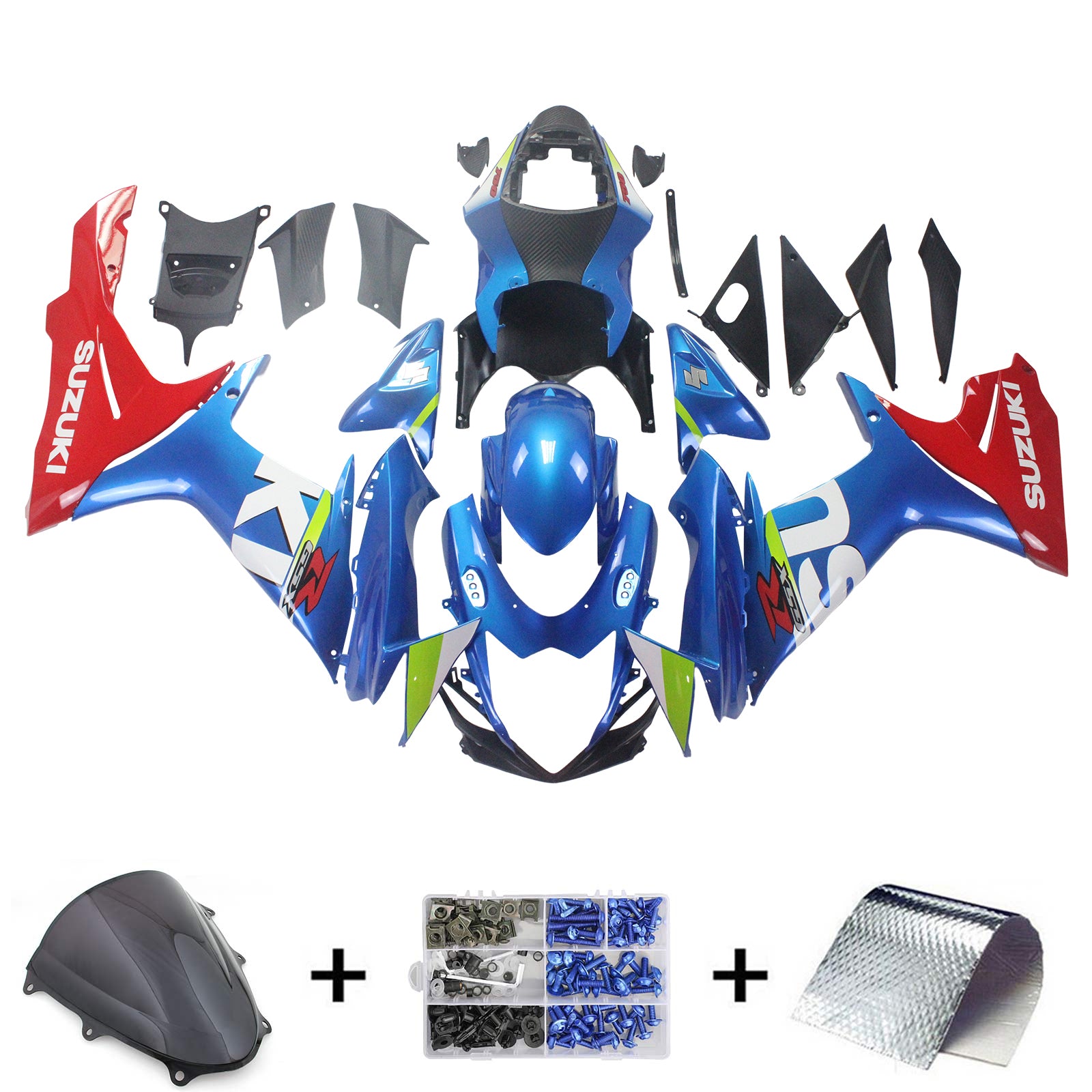 2011-2024 Suzuki GSXR 600/750 K11 Amotopart Injeksjon Fairing Kit karosseri plast ABS #101