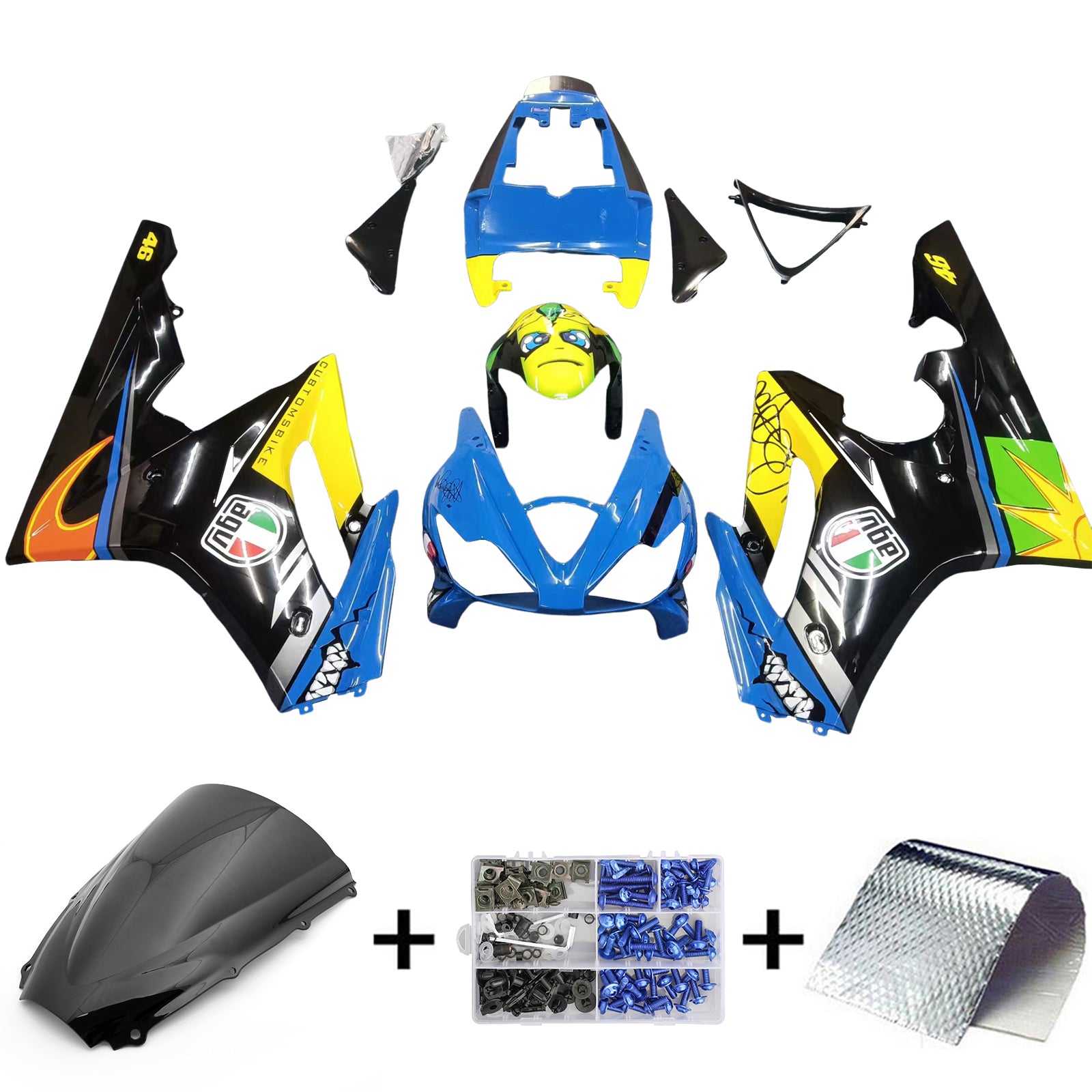 2006-2008 Triumph Daytona 675 Kit de carénage kit de carrosserie en plastique Abs