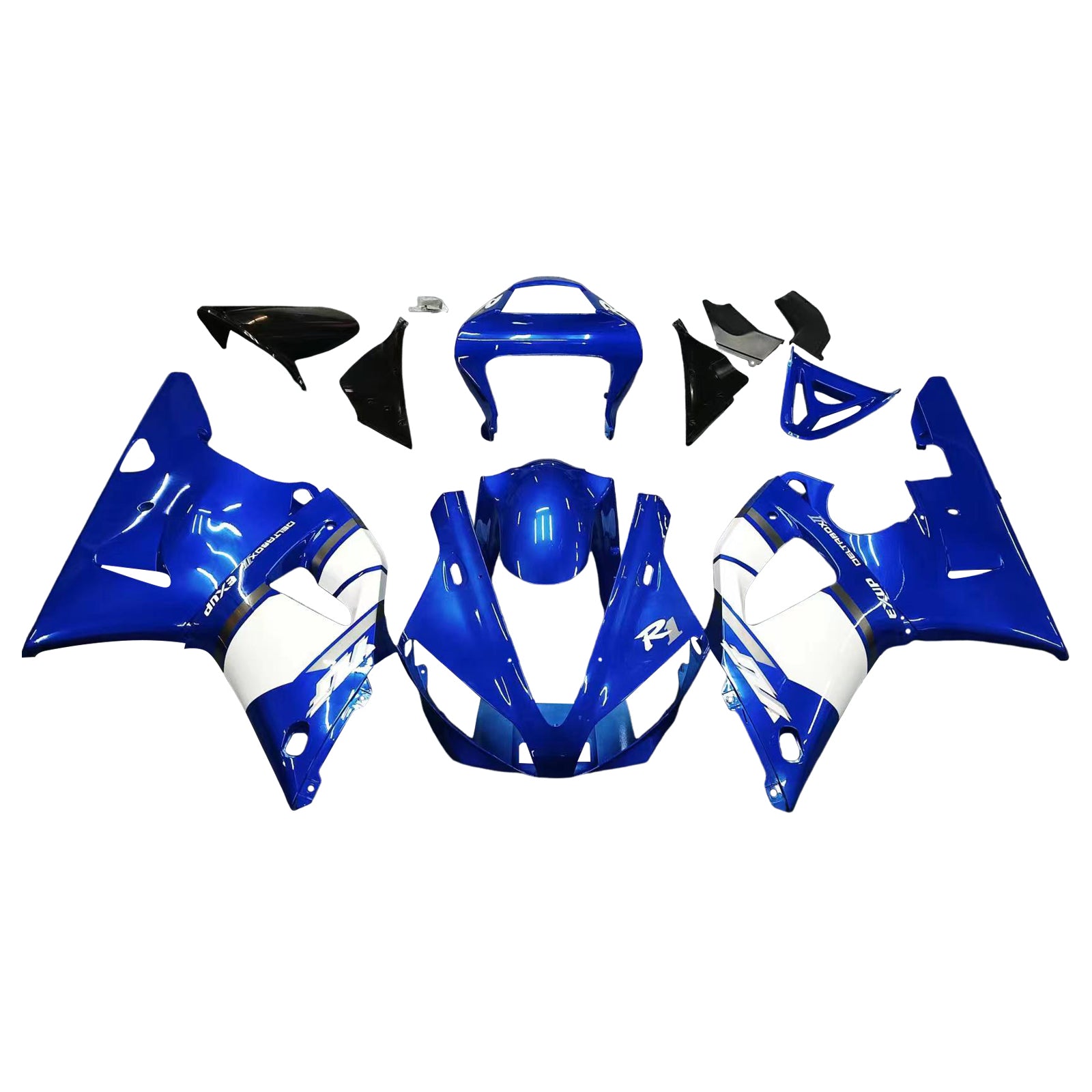 ABS Injection Plastic Kit Fairing Fit Yamaha YZF R1 2000-2001 BlÄ generisk