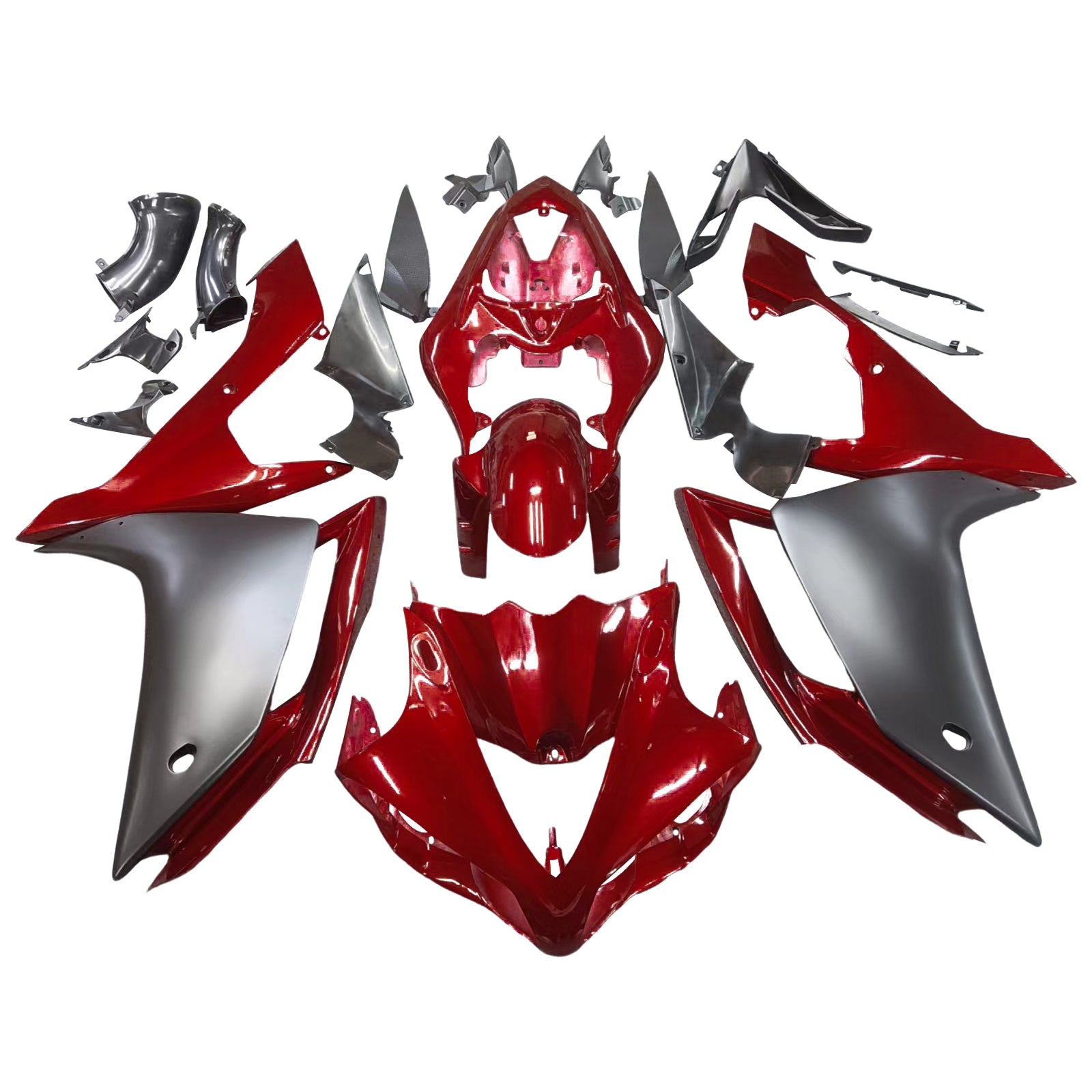 2007-2008 YAMAHA YZF R1 AMOTOPART FAIRING Black Red Fairing Kit