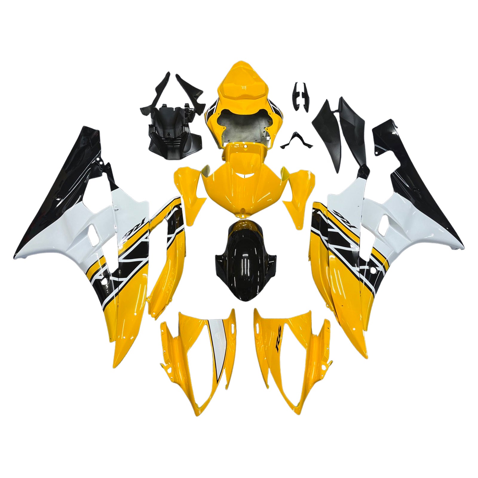 Vstrekovanie na kapotáži Plastová súprava vhodná pre Yamaha YZF-R6 2006 2007 žltá biela generická generická