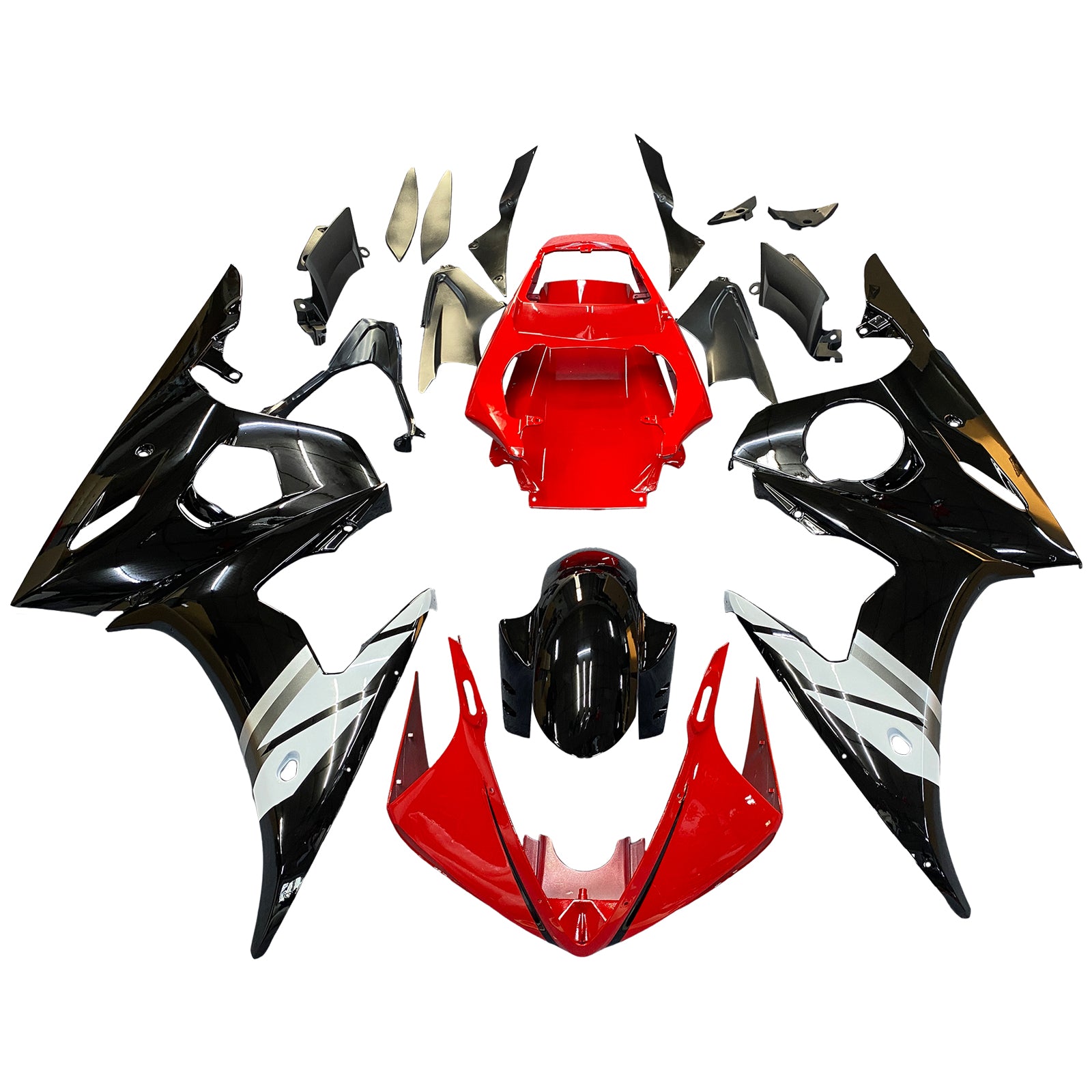 2005 Yamaha Yzf R6 Fairring Red White Kit