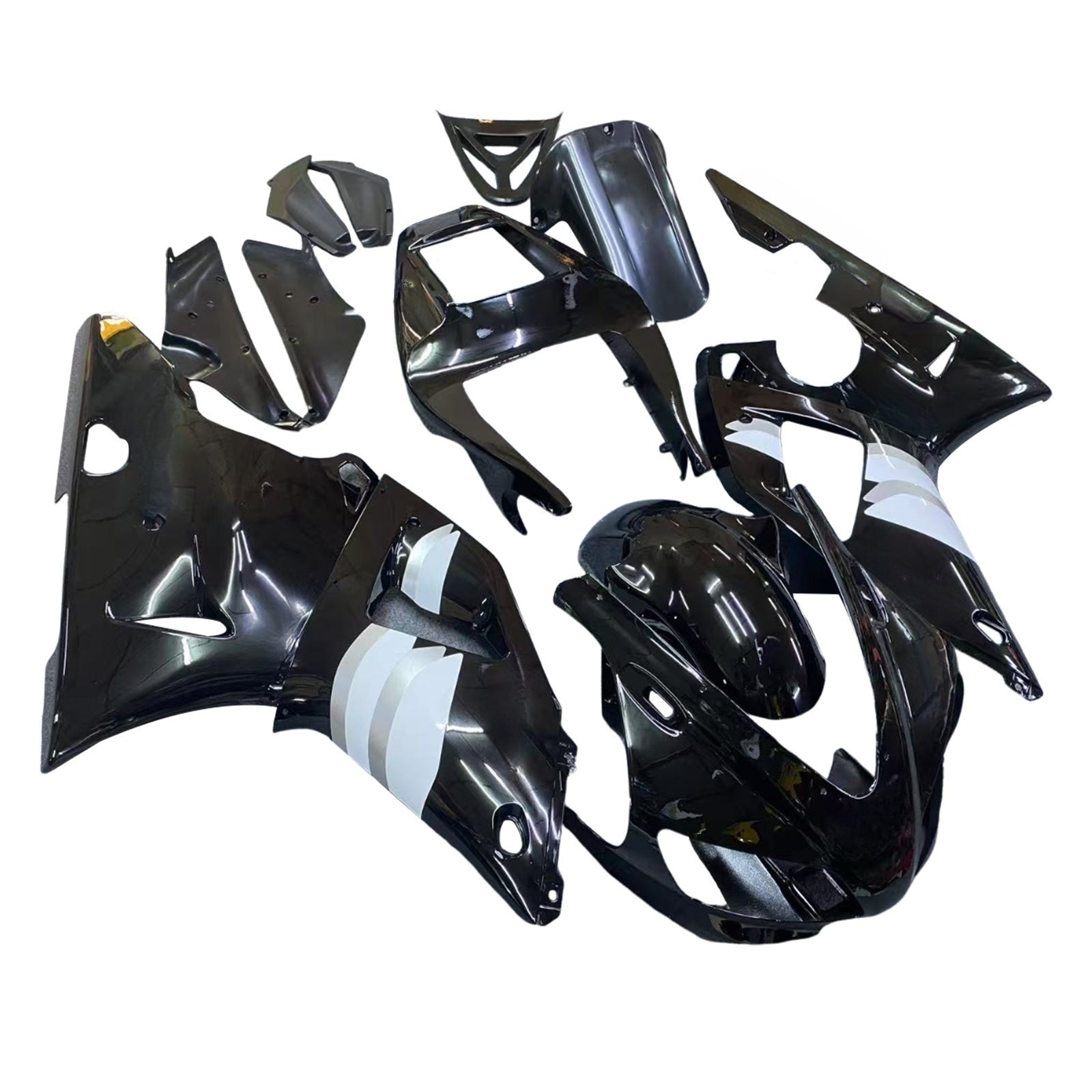1998-1999 Yamaha YZF-R1 Carénages de course noir blanc générique