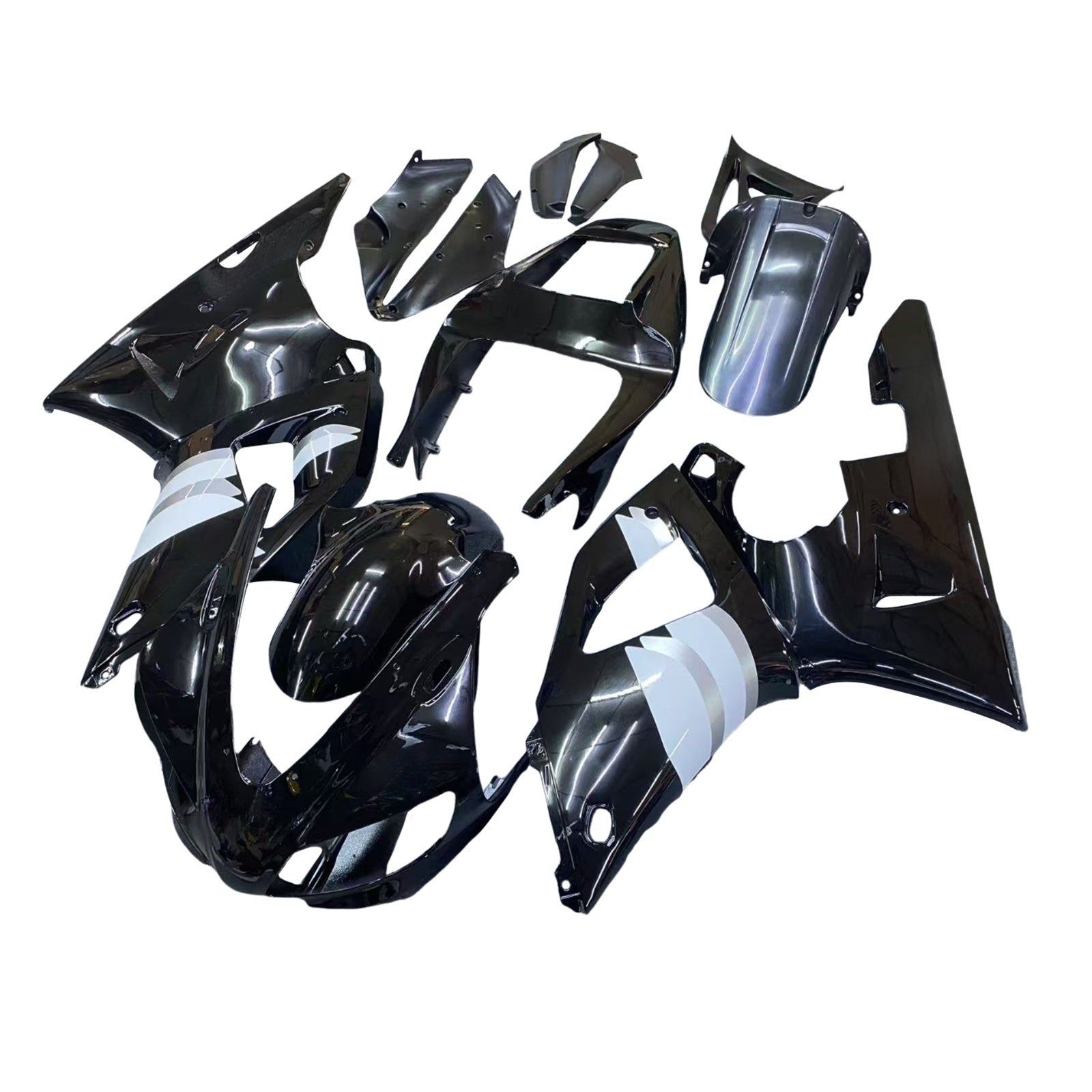 1998-1999 Yamaha YZF-R1 Carénages de course noir blanc générique