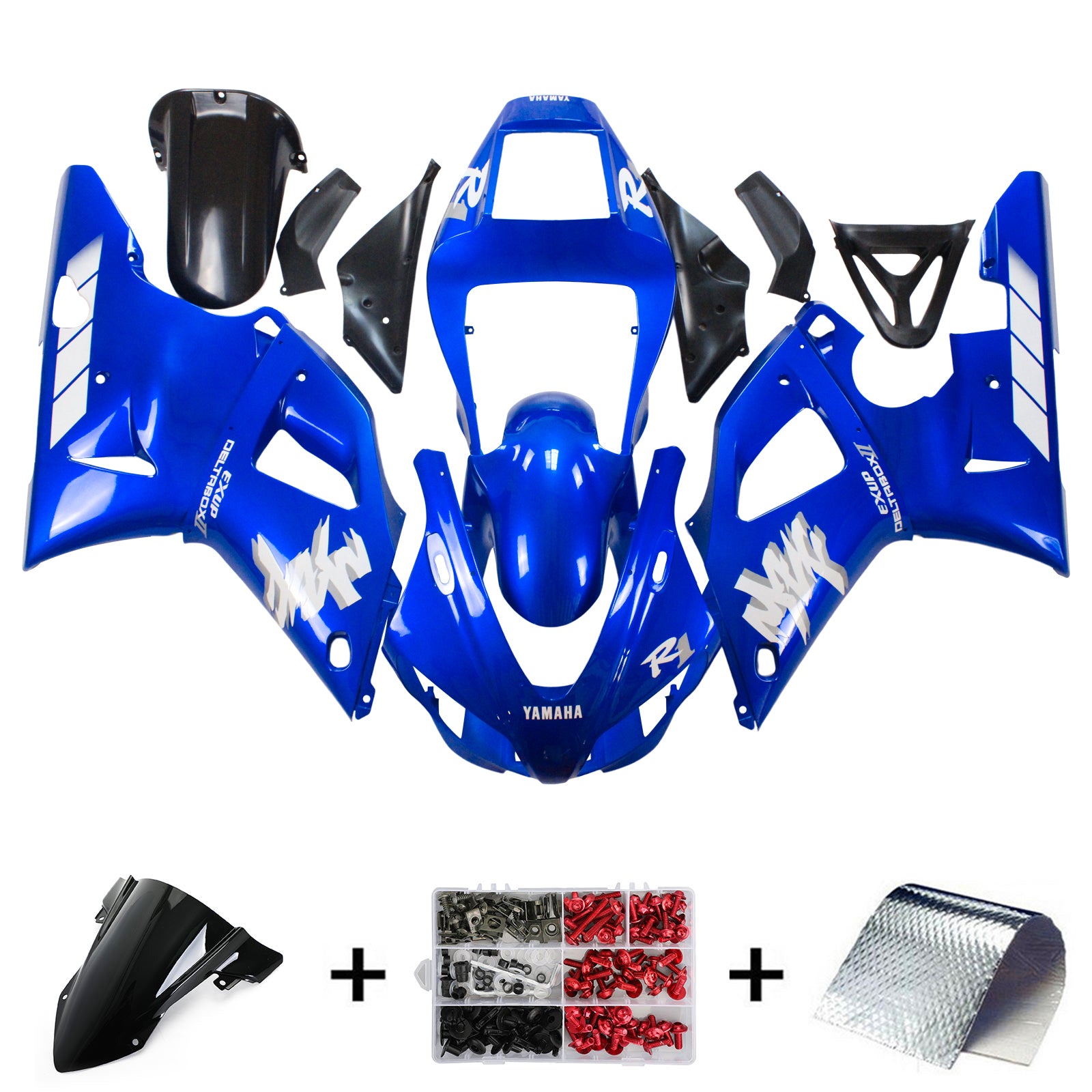1998-1999 Yamaha YZF 1000 R1 Kit de carénage d'injection carrosserie plastique ABS # 111