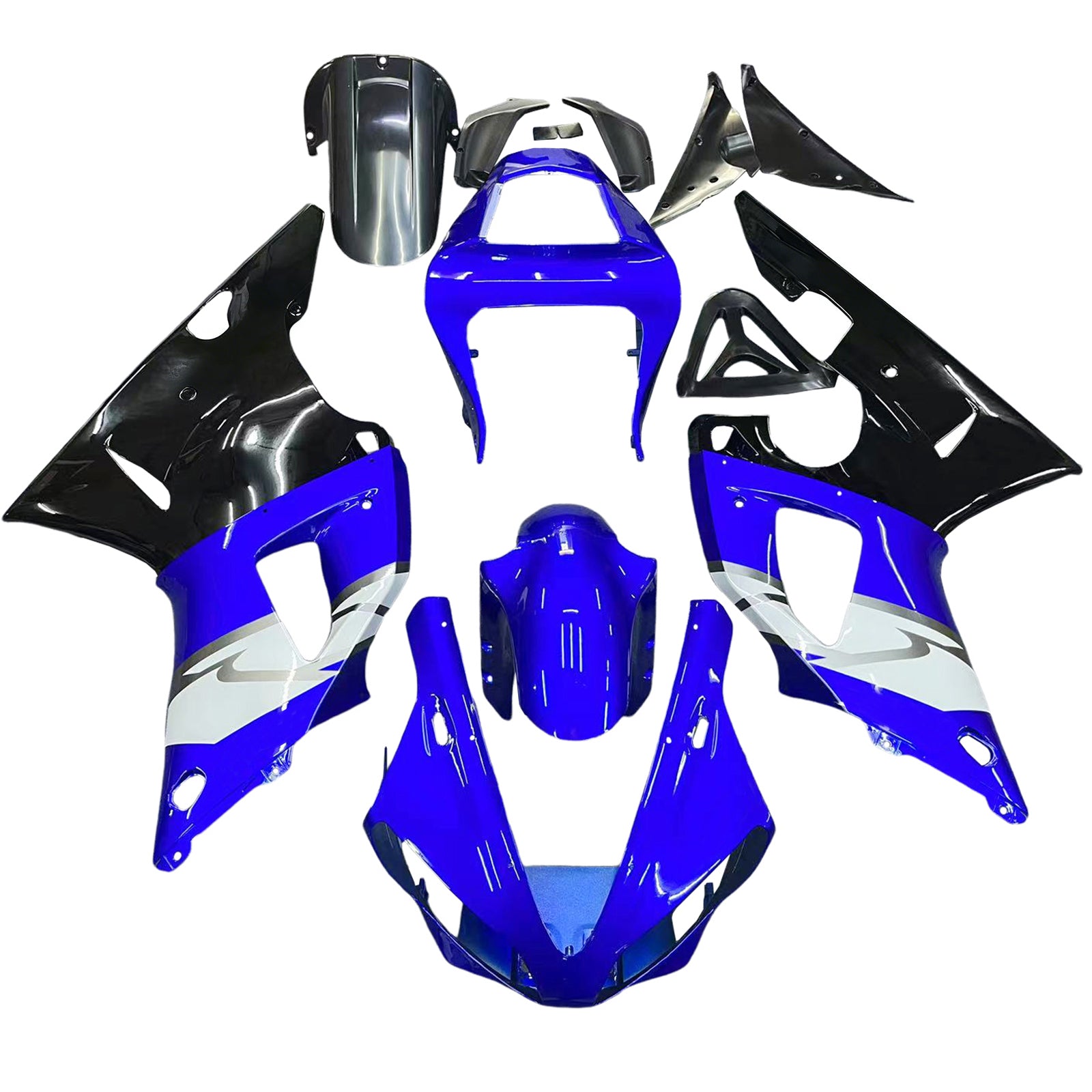 2000-2001 Yamaha YZF-R1 Bleu Noir R1 Racing Carénages Amotopart Carénage des douanes