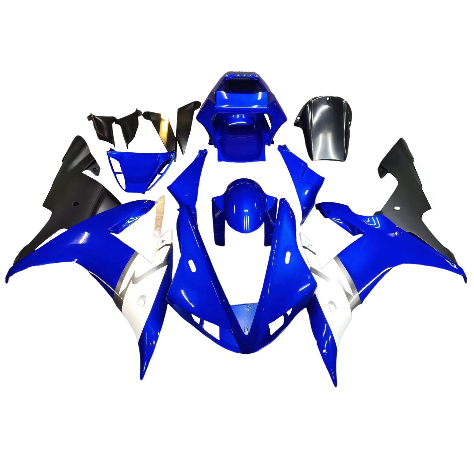 2002-2003 YZF 1000 R1 Carénage de carrosserie bleu Ensemble de plastiques moulés par injection ABS générique