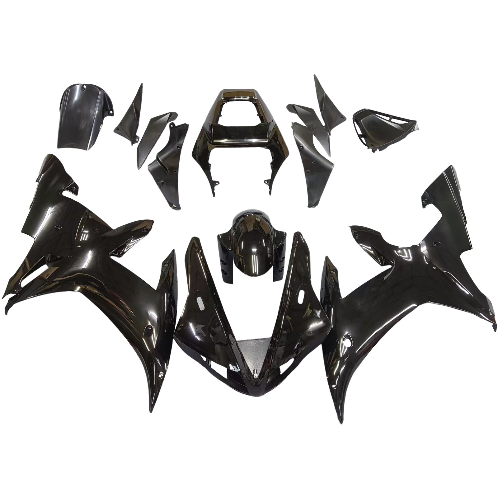 2002-2003 Yamaha YZF-R1 geheel zwarte racestroomlijnkappen algemeen