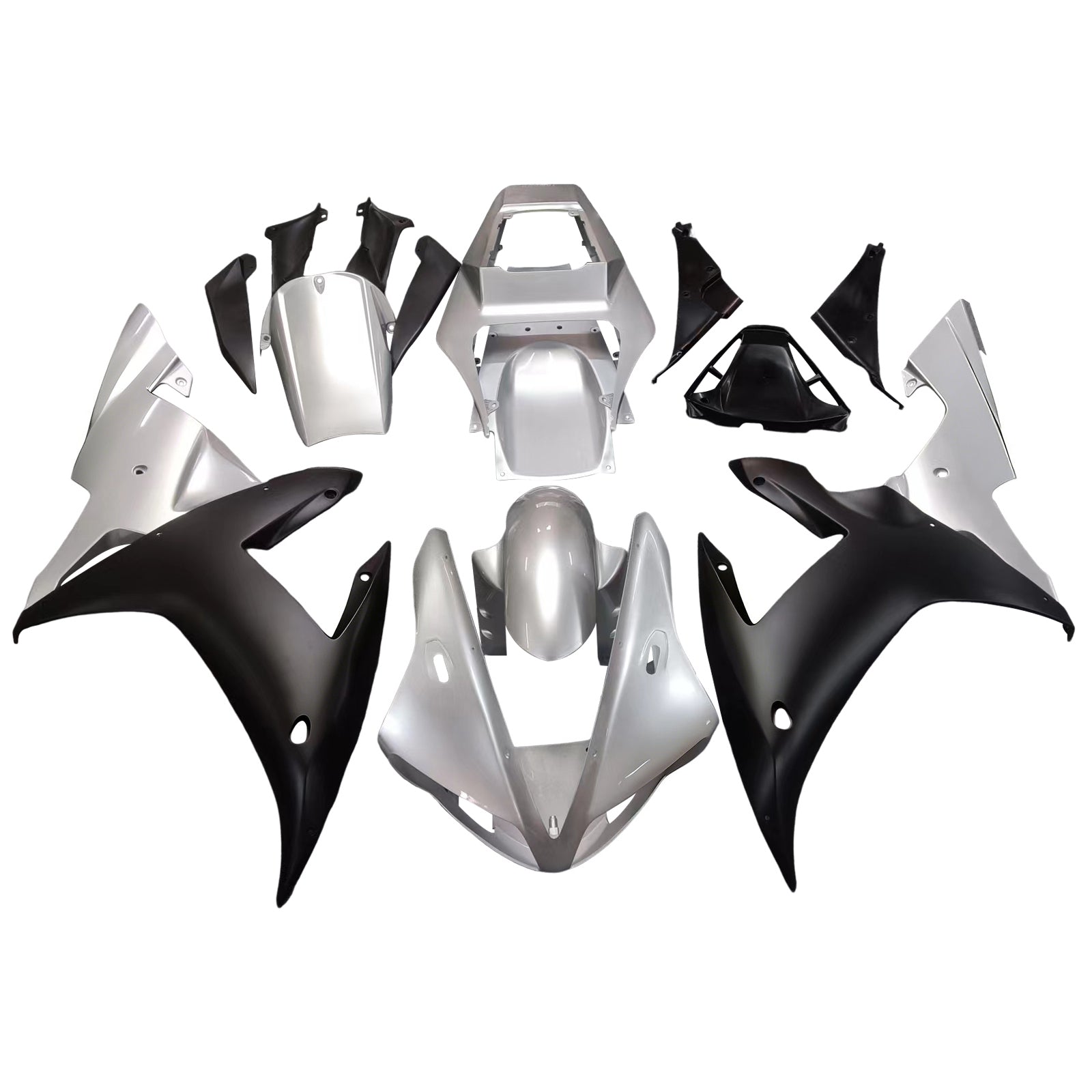 2002-2003 Yamaha YZF-R1 Silver Black Racing Faquing Generic