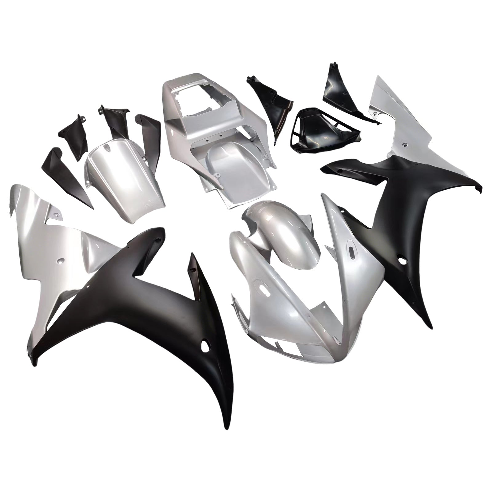 2002-2003 Yamaha YZF-R1 Argent Noir Racing Carénages Générique