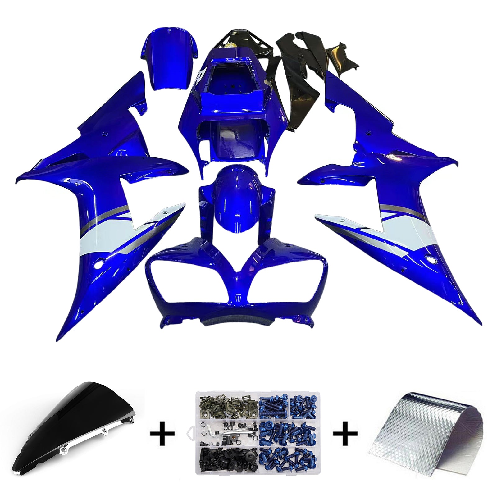 2002-2003 Yamaha YZF-R1 Super Blue Racing stroomlijnkappen algemeen