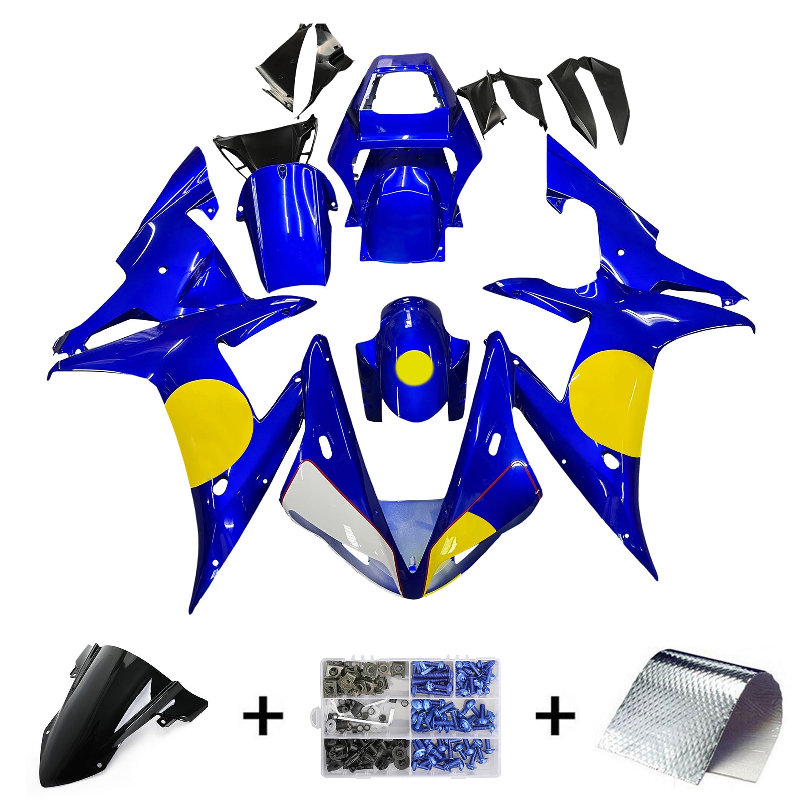 2002-2003 Yamaha YZF 1000 R1 Injectiekuipset Carrosserie Kunststof ABS #102