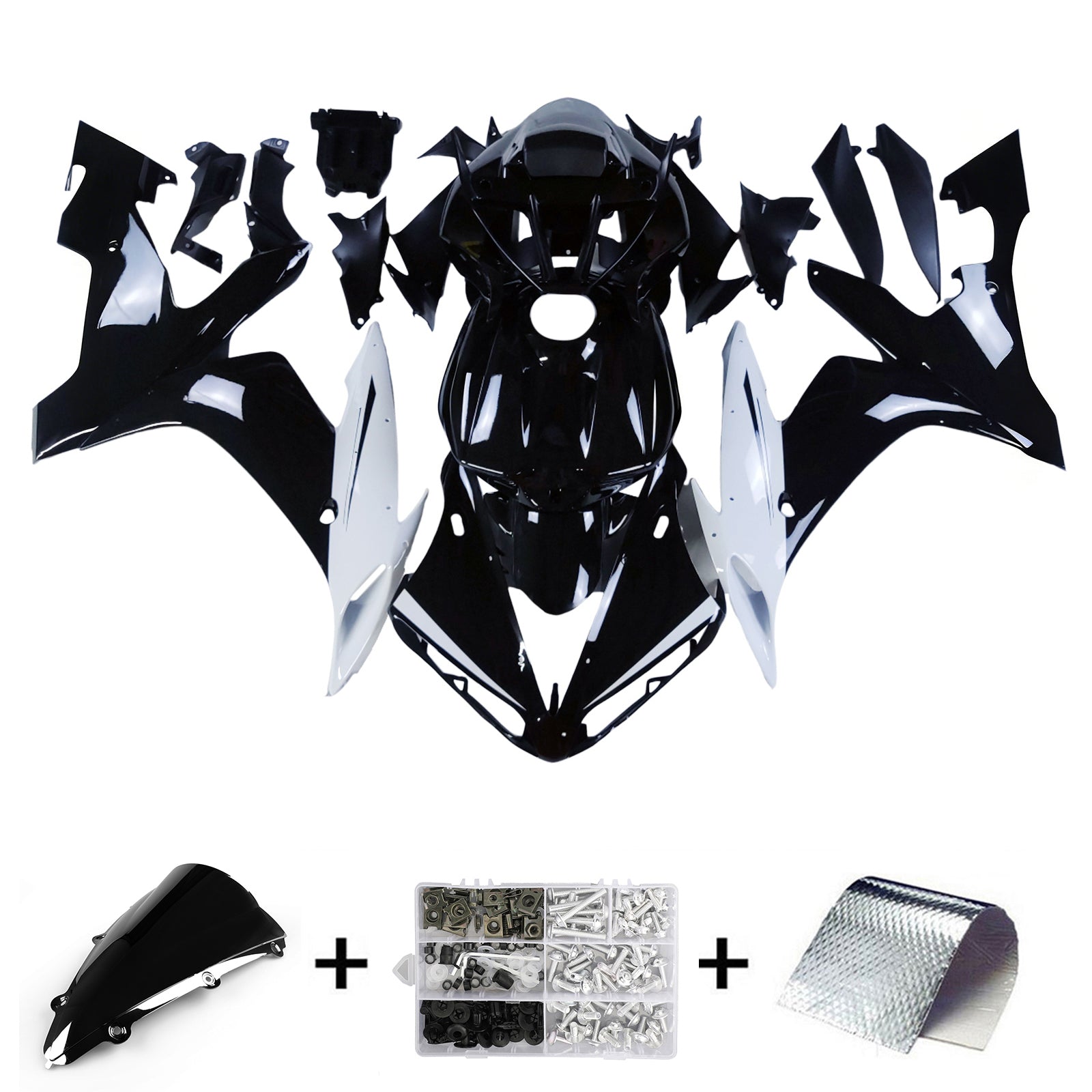 2004-2006 Yamaha YZF-R1 Zwart Wit Racing Fairings Generiek
