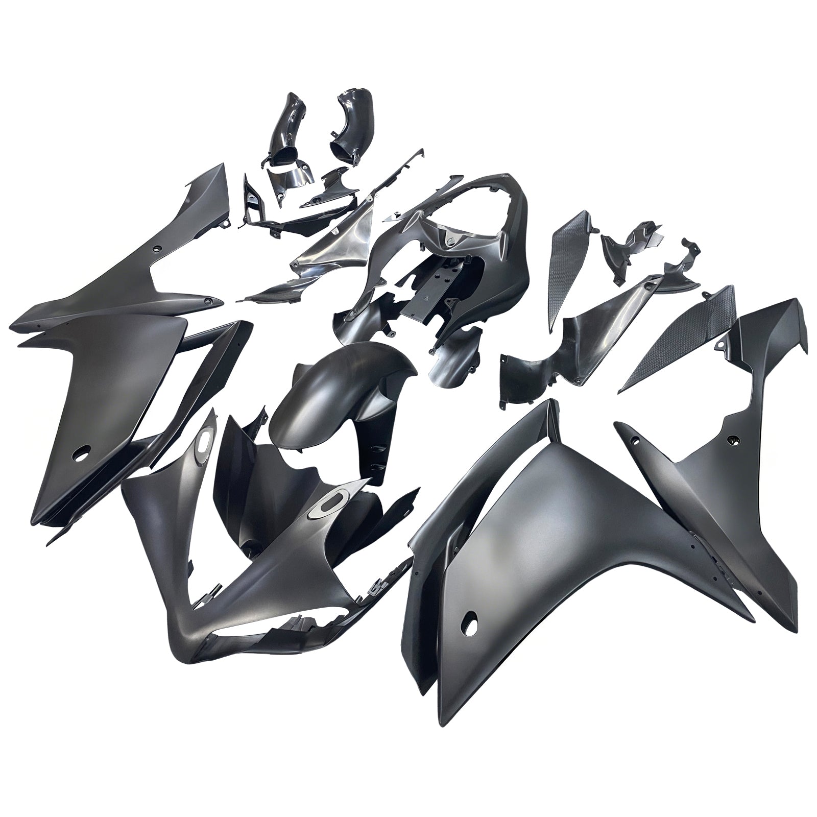 2007-2008 Yamaha YZF-R1 Svart Matt & Generiska Gold Racing-kåpor