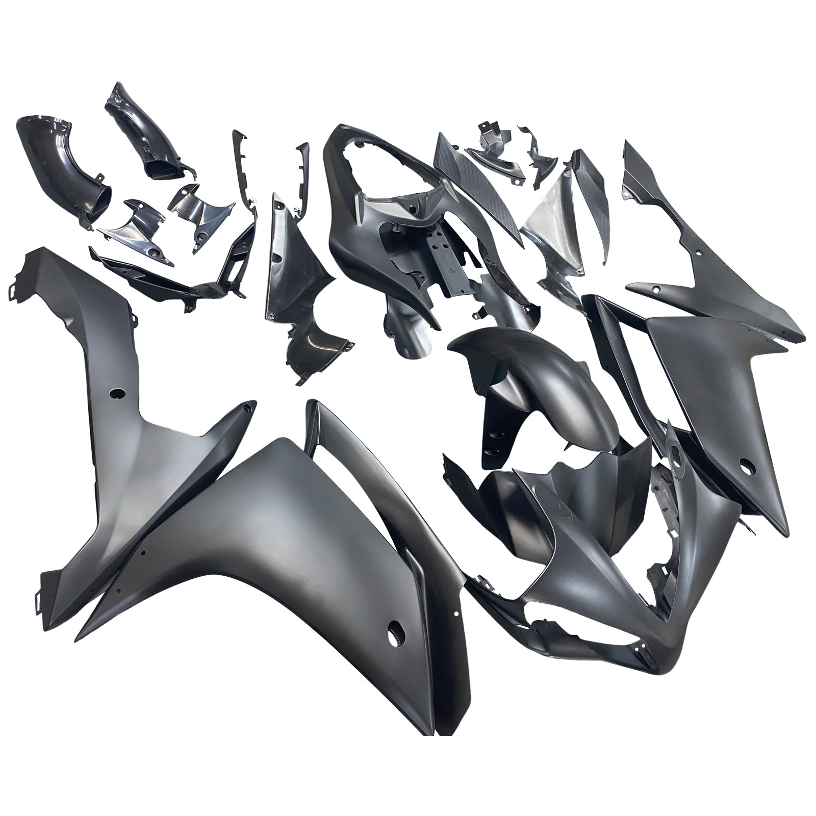 2007-2008 Yamaha YZF-R1 Svart Matt & Generiska Gold Racing-kåpor