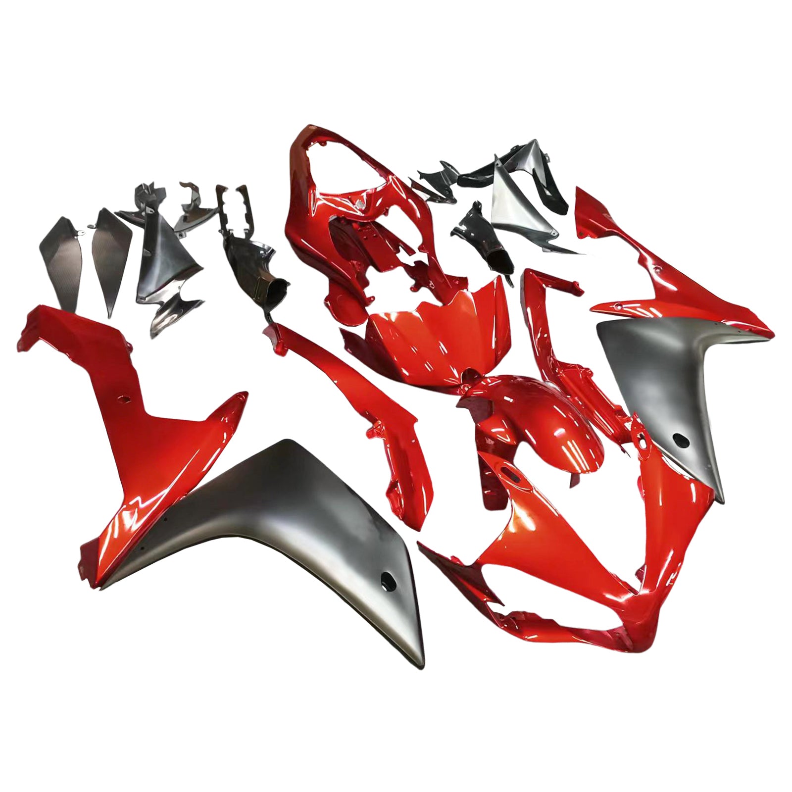 2007-2008 Yamaha YZF-R1 Rouge Cerise Noir R1 Racing Carénages Amotopart Carénages des douanes