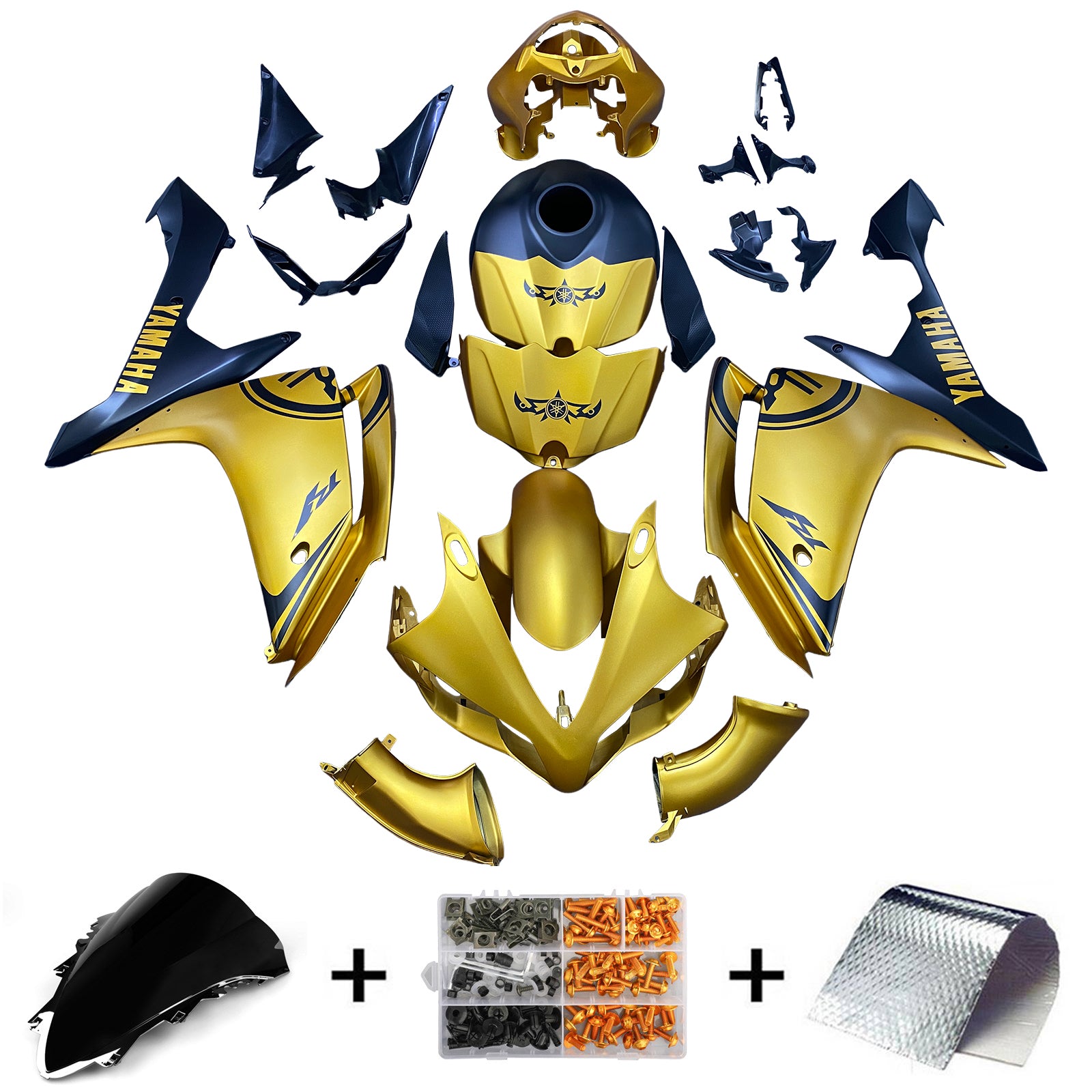 2007-2008 Yamaha YZF 1000 R1 Kit de carénage carrosserie plastique ABS