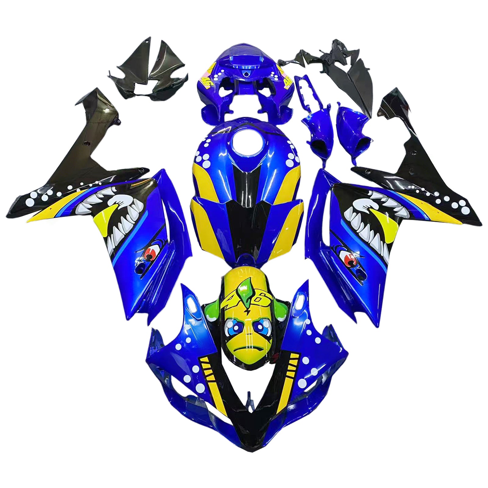 2007-2008 Yamaha YZF 1000 R1 Kit de carenado Carrocería Plástico ABS