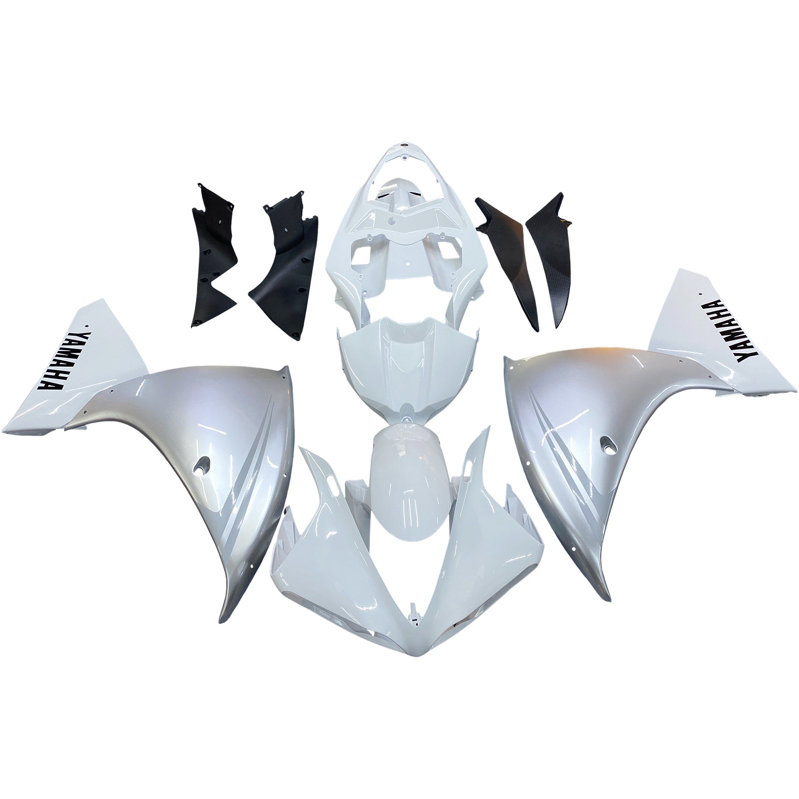 2009-20121 Yamaha YZF-R1 White Silver Racing Fairings générique