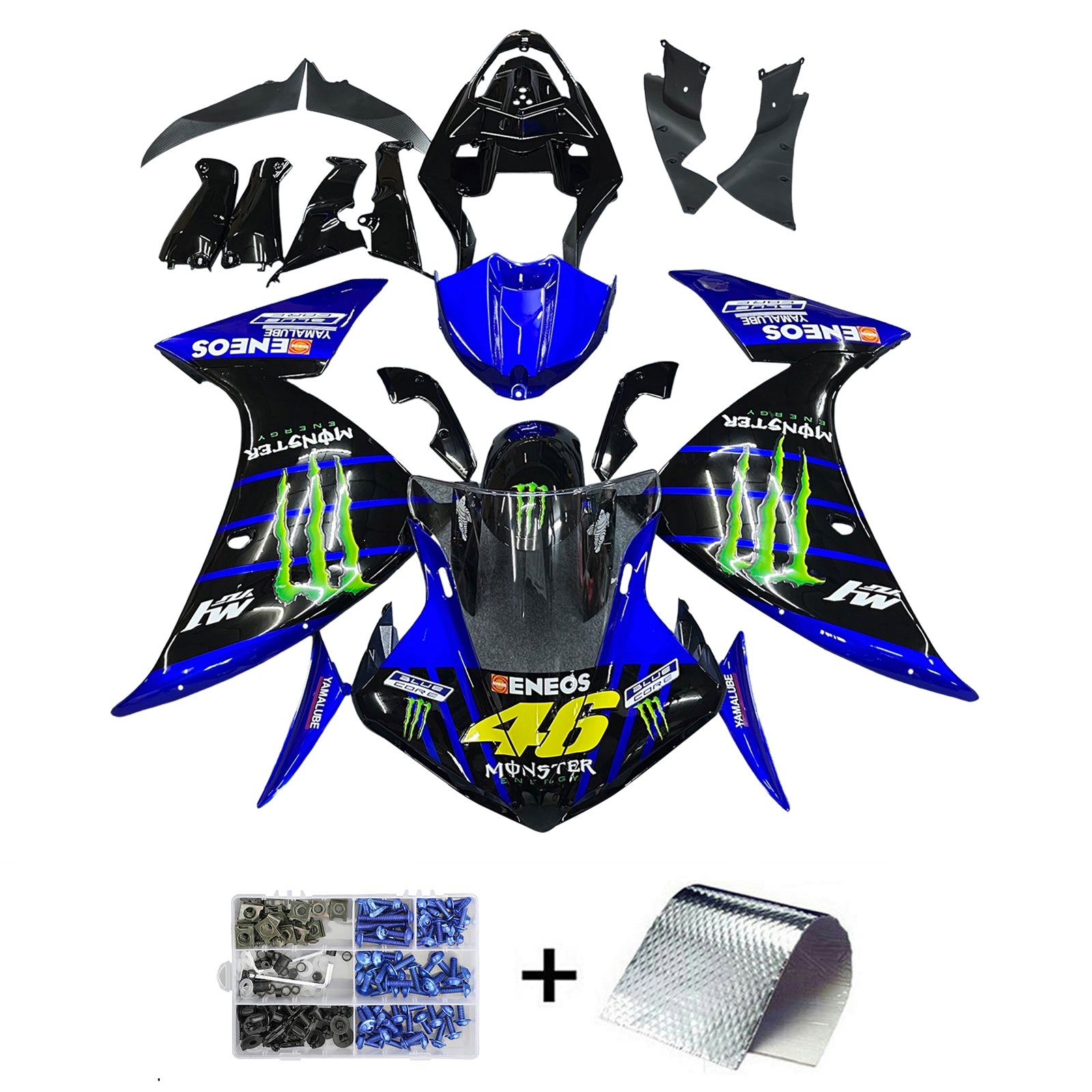 2009-2011 Yamaha YZF 1000 R1 Kit de carenado de inyección Carrocería Plástico ABS # 173