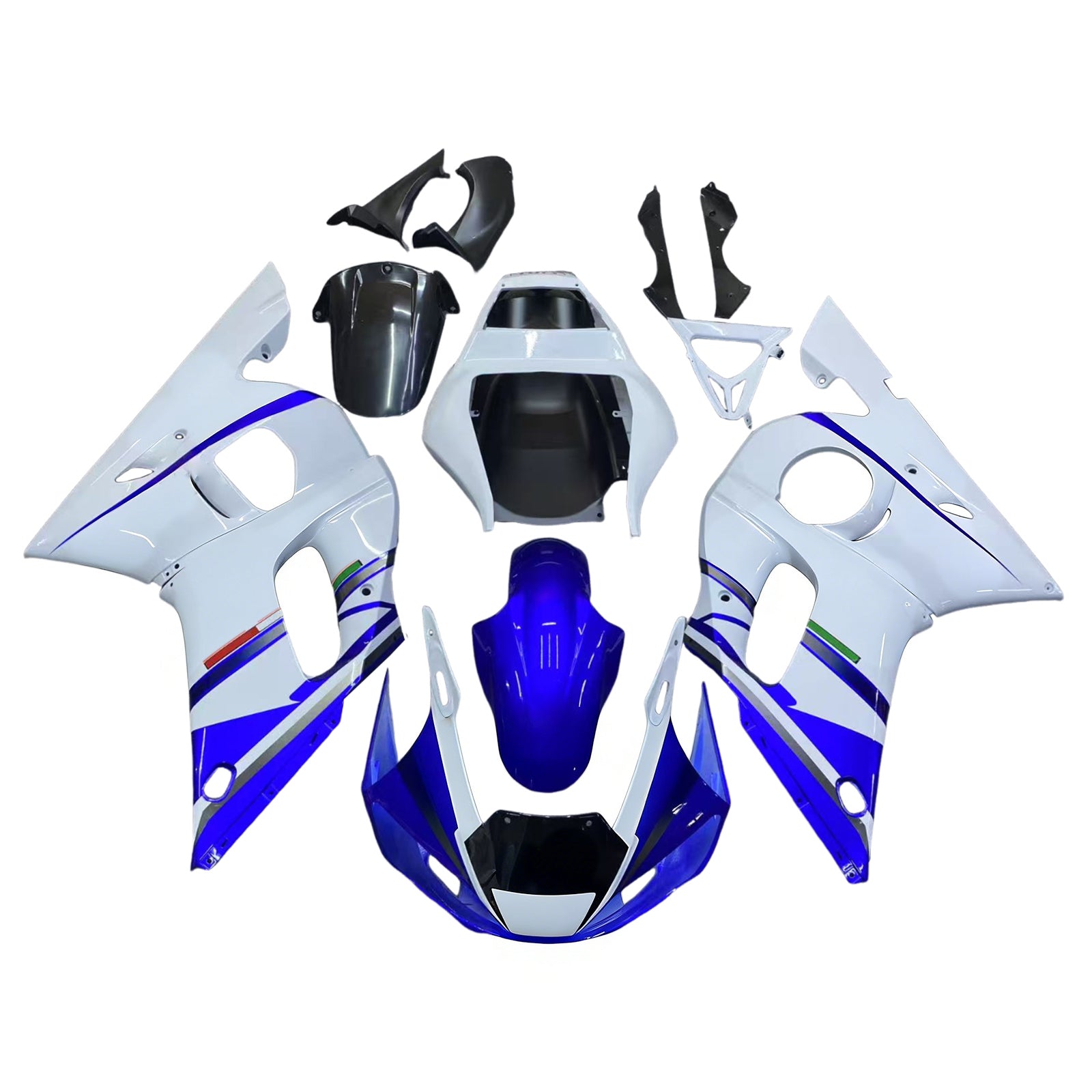 1998-2002 Yamaha YZF-R6 Hvit & Blå nr. 46 FIAT R6 Racing Amotopart-kåper Custom-kåpe