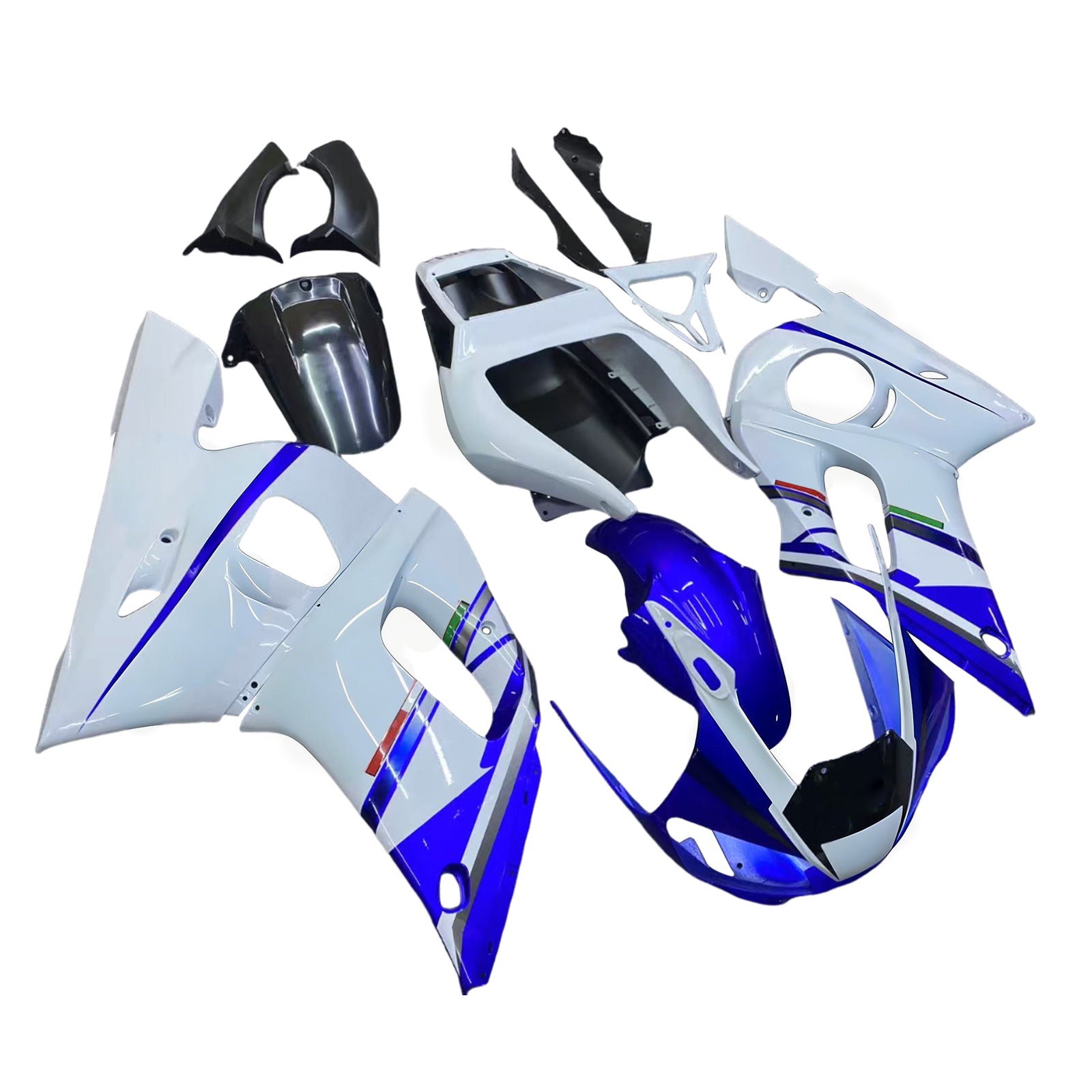 Yamaha YZF-R6 Branca 1998-2002 & Carenagens Amotopart Azul No.46 FIAT R6 Racing Customizadas