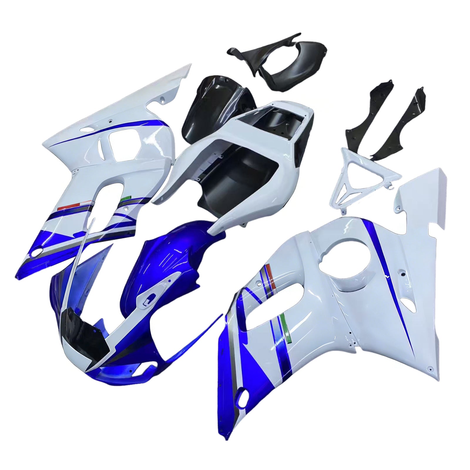 1998-2002 Yamaha YZF-R6 Hvit & Blå nr. 46 FIAT R6 Racing Amotopart-kåper Custom-kåpe