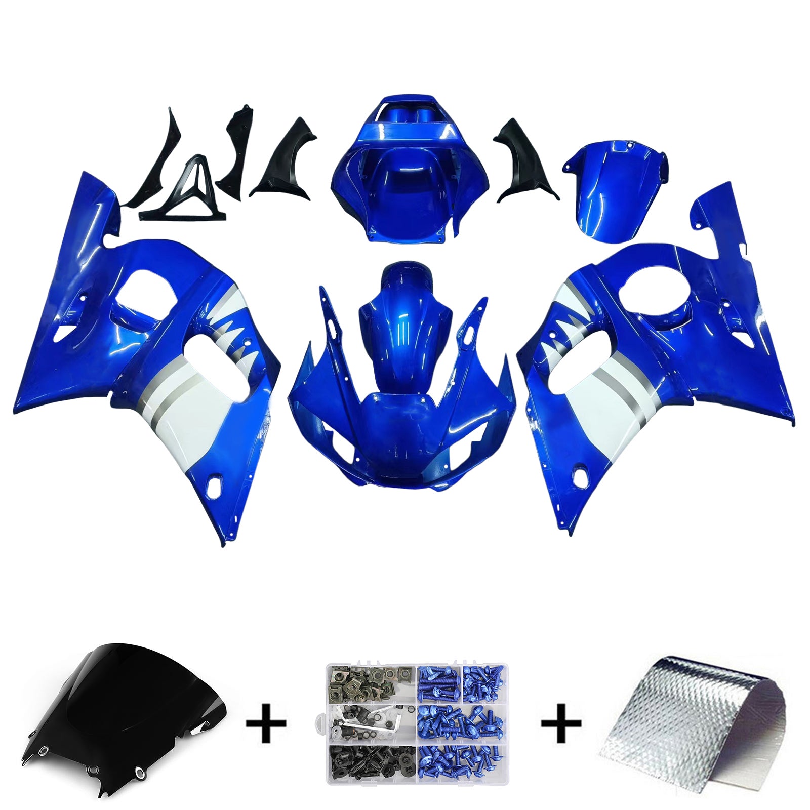 1998-2002 Yamaha YZF 600 R6 Kit de carenagem de injeção Plástico ABS #107