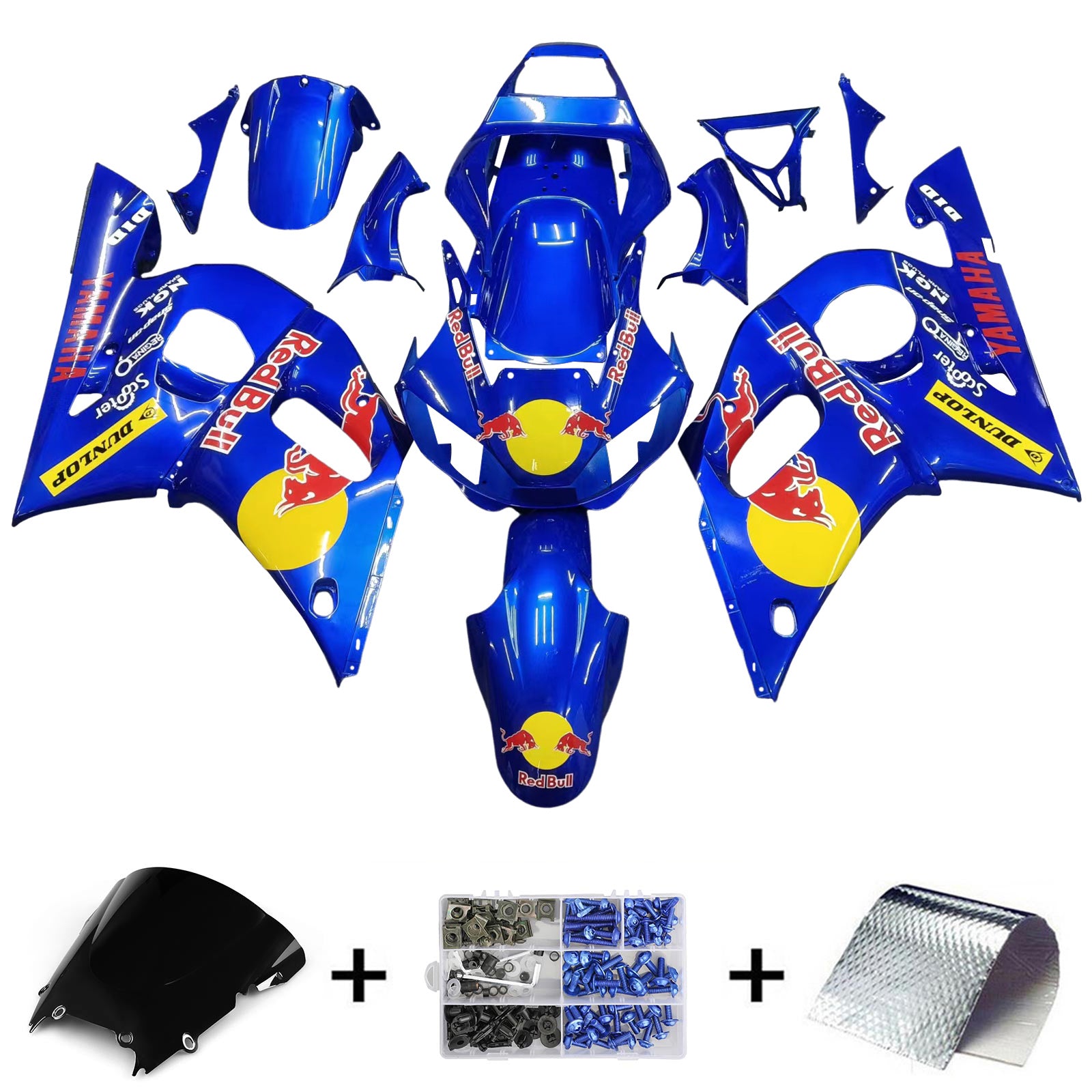 1998-2002 Yamaha Yzf 600 R6 Kit de camence d'injection Bodywork Plastic Abs # 111