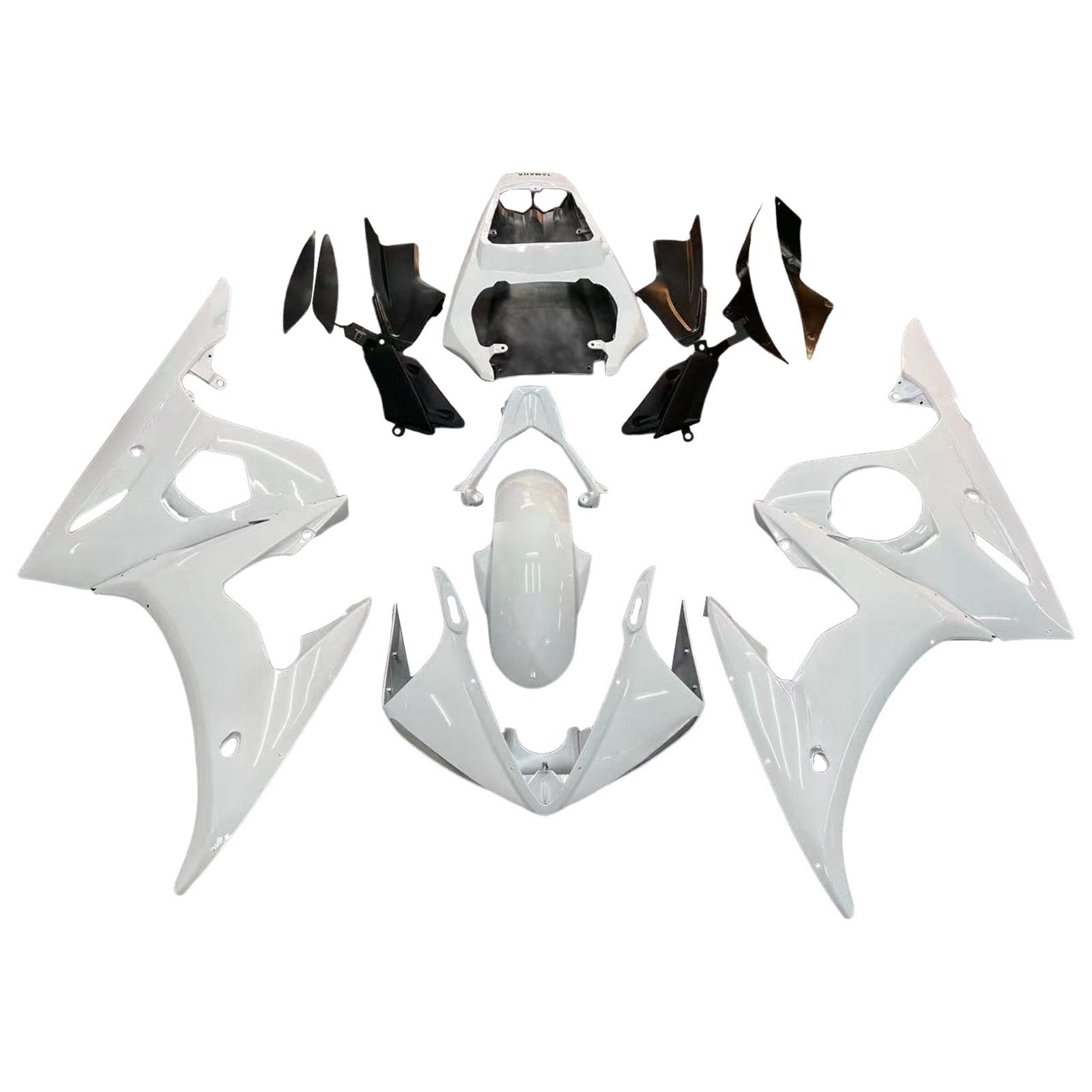 Yamaha R6 2003-2004 & Kit de carenado blanco para YZF R6S 2006-2009