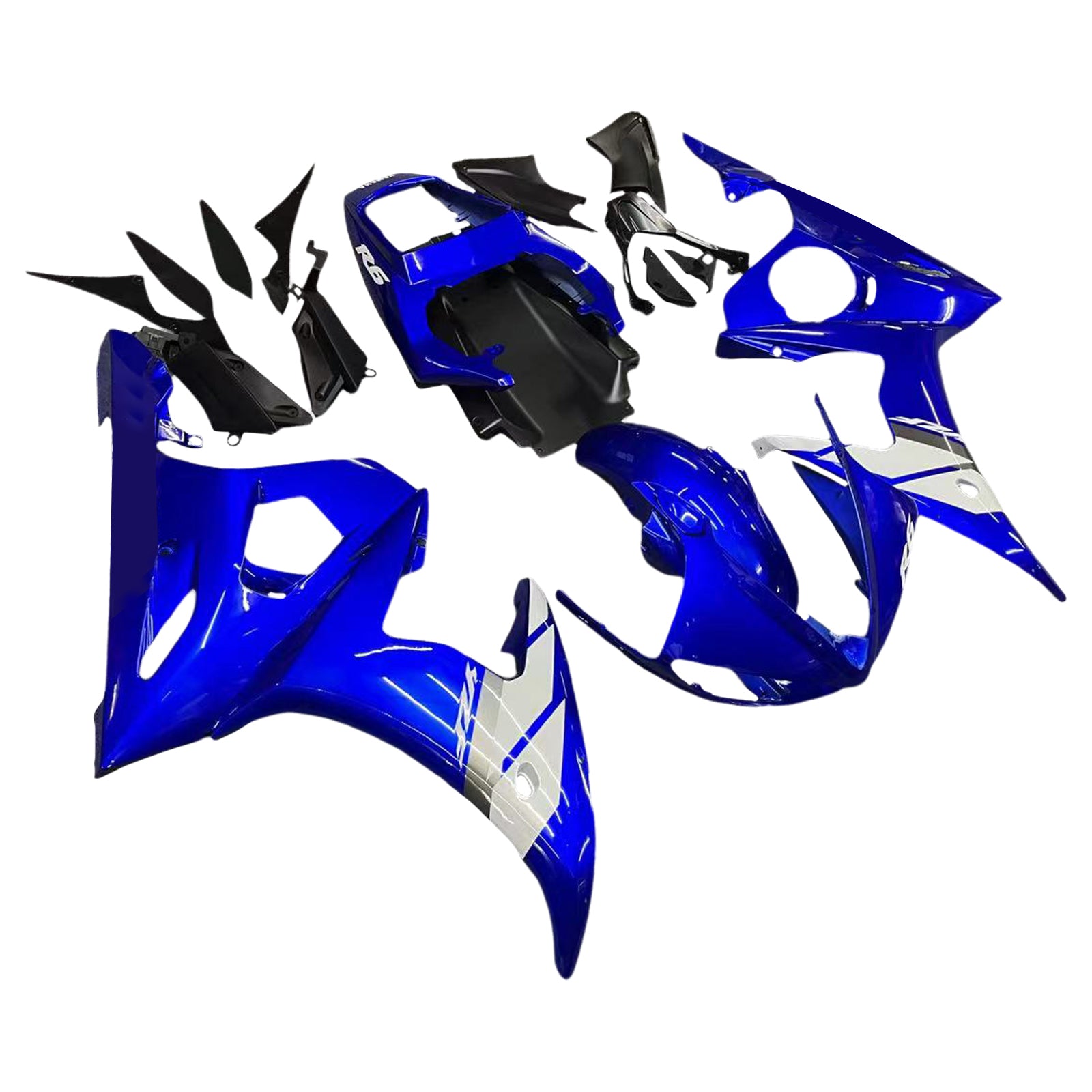 2003-2004 Yamaha YZF 600 R6 kuipset carrosserie-injectie ABS blauw