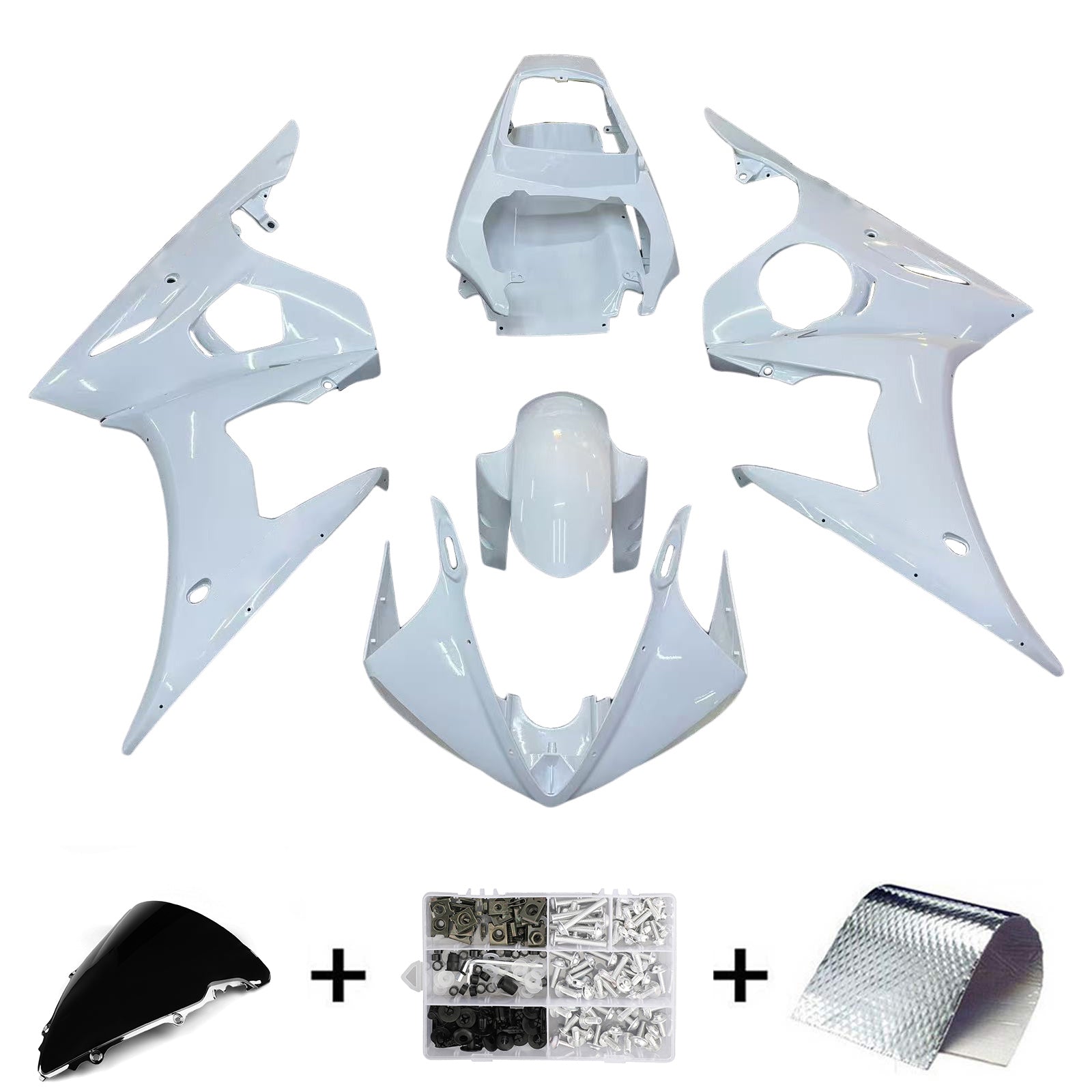 2003-2004 Yamaha YZF 600 R6 2006-2009 R6S Kit de carénage d'injection Amotopart carrosserie plastique ABS #103