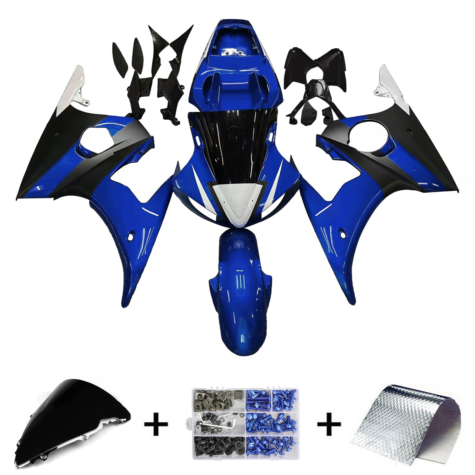 2003-2004 Yamaha YZF 600 R6/R6S Kit de carenado de inyección Carrocería Plástico ABS #156