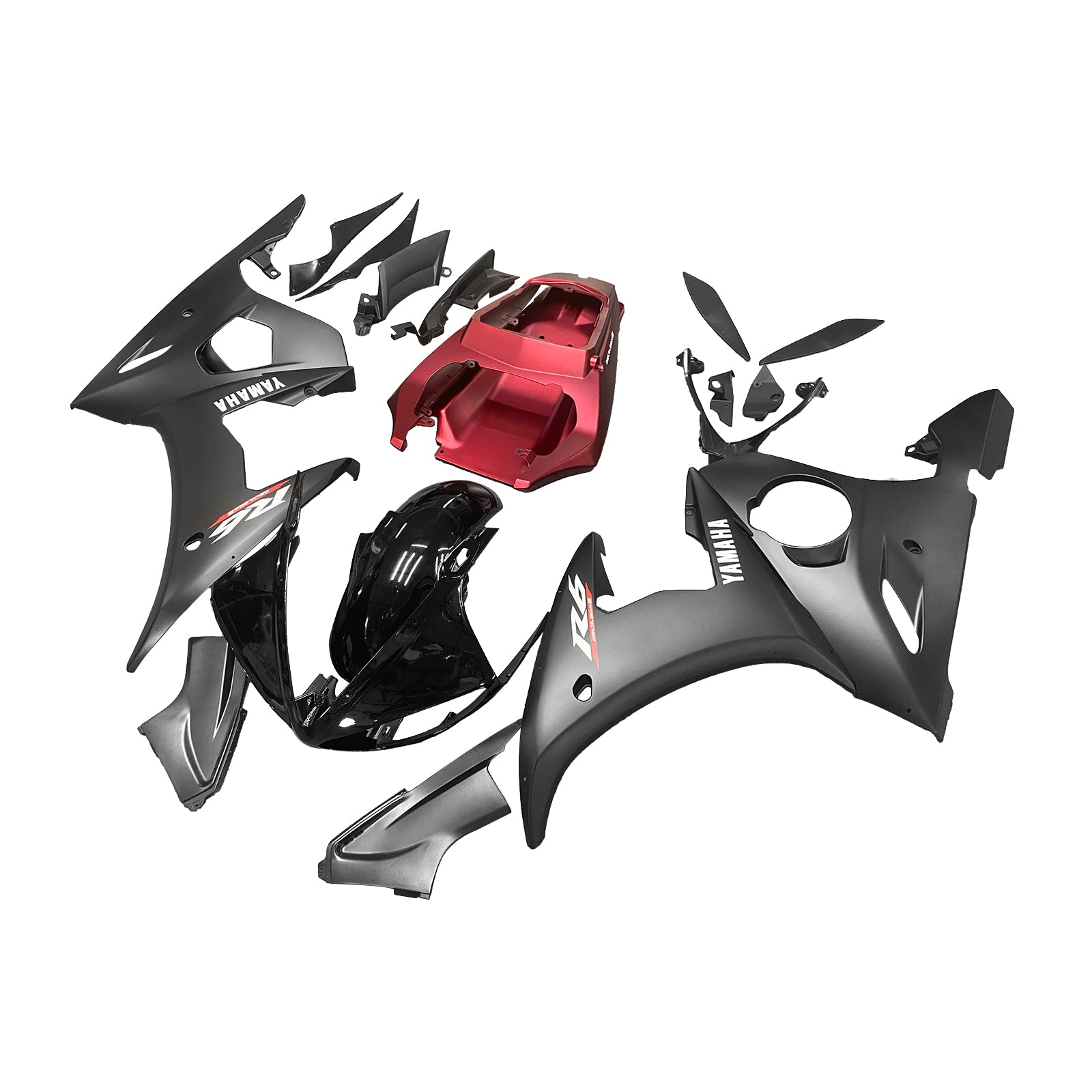 2005 Yamaha YZF 600 R6 Injektion Fairing Kit Bodywork Plastic ABS #129