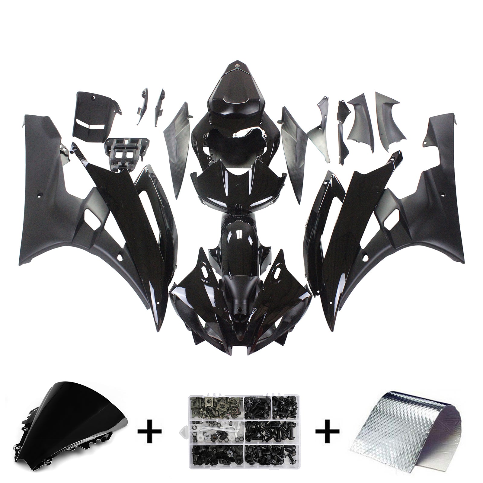 2006-2007 Yamaha YZF-R6 Carénages Contraste Noir R6 Racing Générique