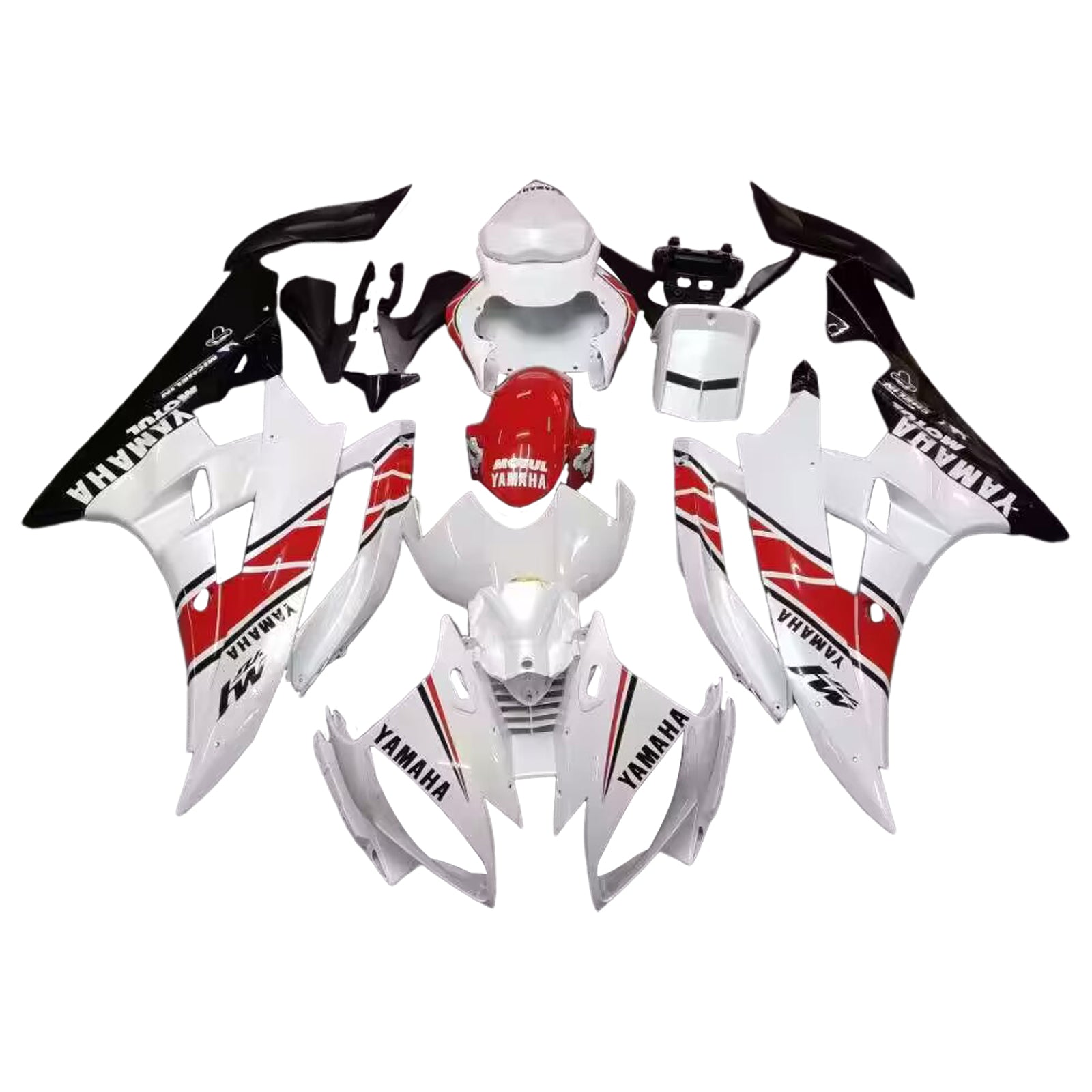 Carenados Yamaha YZF-R6 2006-2007 Blanco Rojo Negro R6 Racing genérico