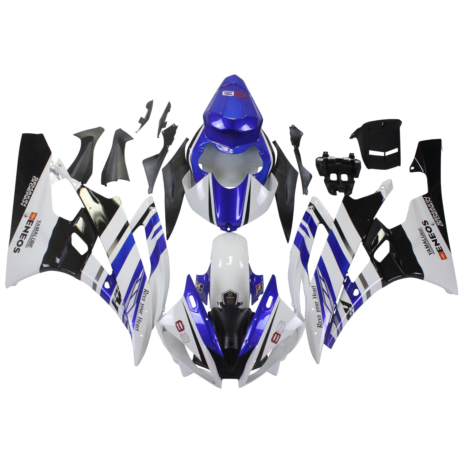 2006-2007 YAMAHA YZF 600 R6 Injektionsmässa kit Kroppsarbete Plast ABS #151