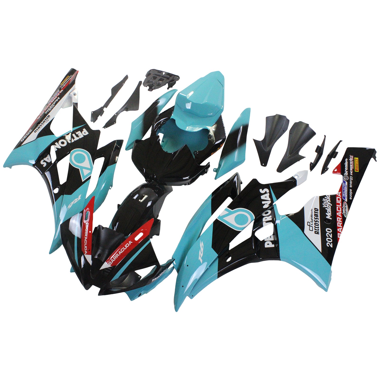 2006-2007 YAMAHA YZF 600 R6 Injektionsmässa kit Kroppsarbete Plast ABS #157