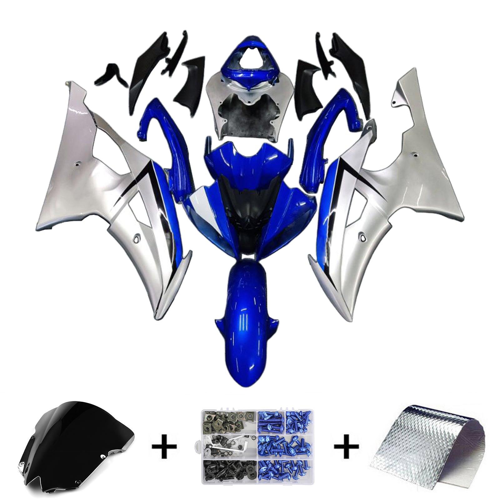 2008-2016 Yamaha YZF 600 R6 Amotopart Kit de carenado de inyección Carrocería Plástico ABS # 139