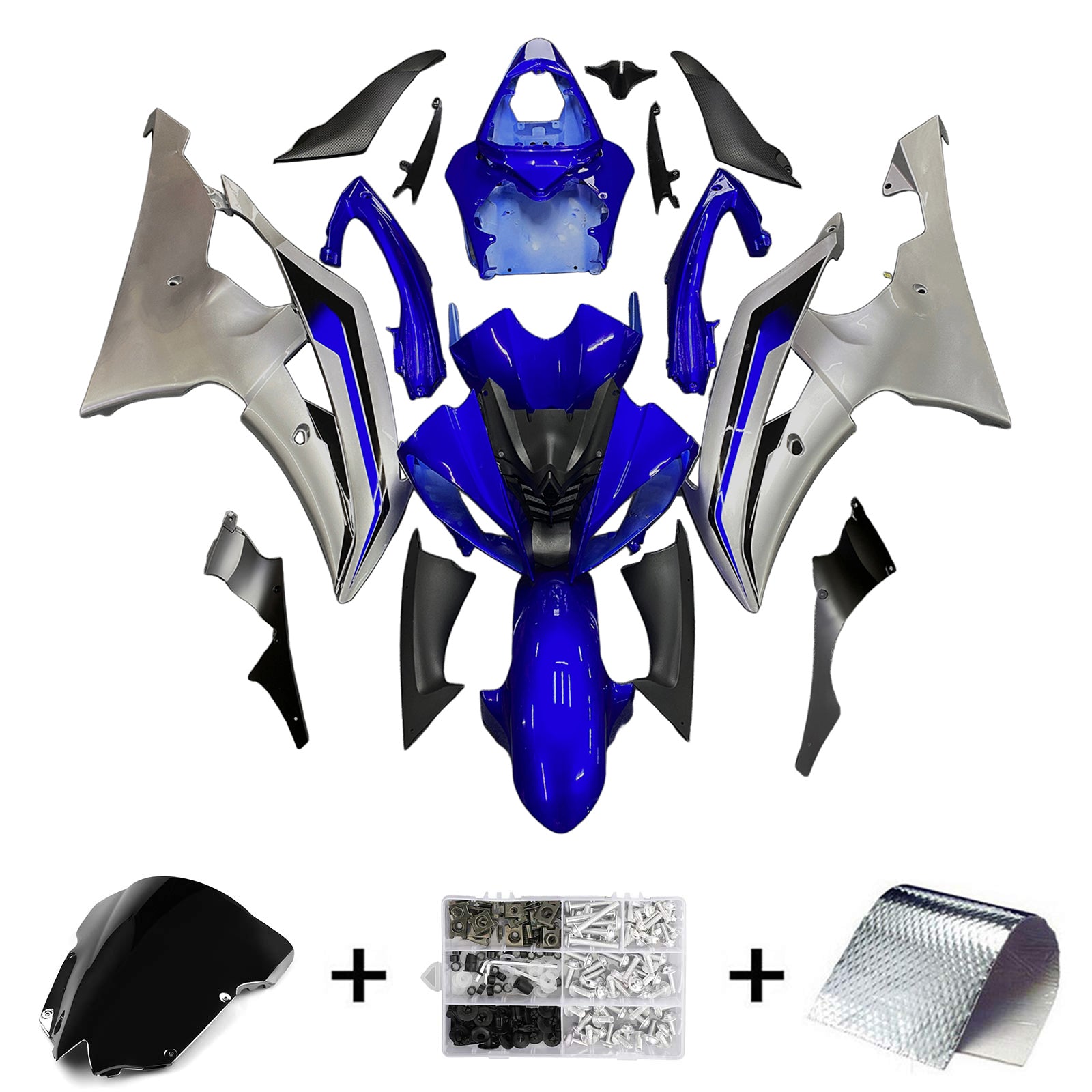 2008-2016 Yamaha YZF 600 R6 Kit de carénage d'injection carrosserie plastique ABS #158