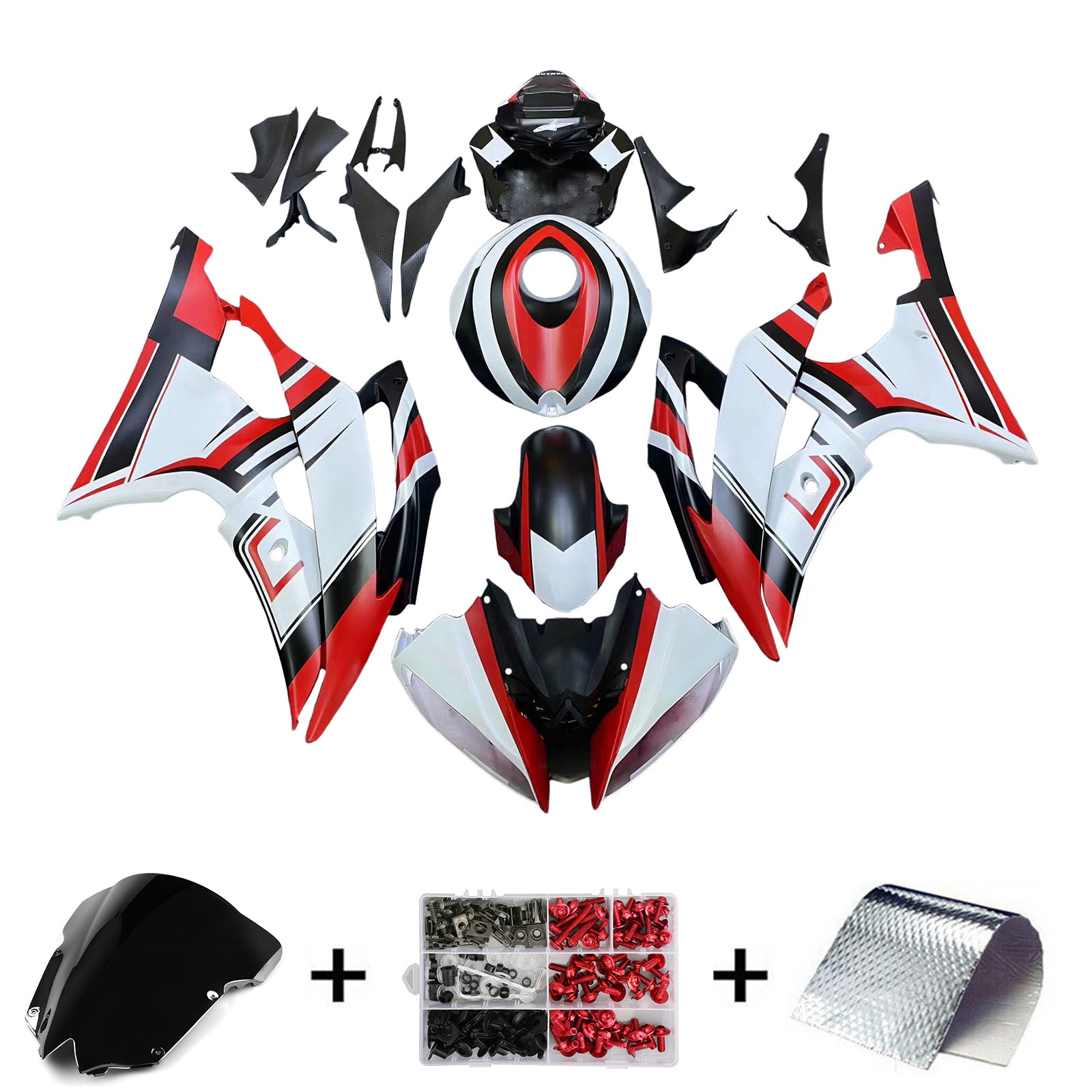 2008-2016 Yamaha YZF 600 R6 Injection Fairing Kit Karosseri Plast ABS #186