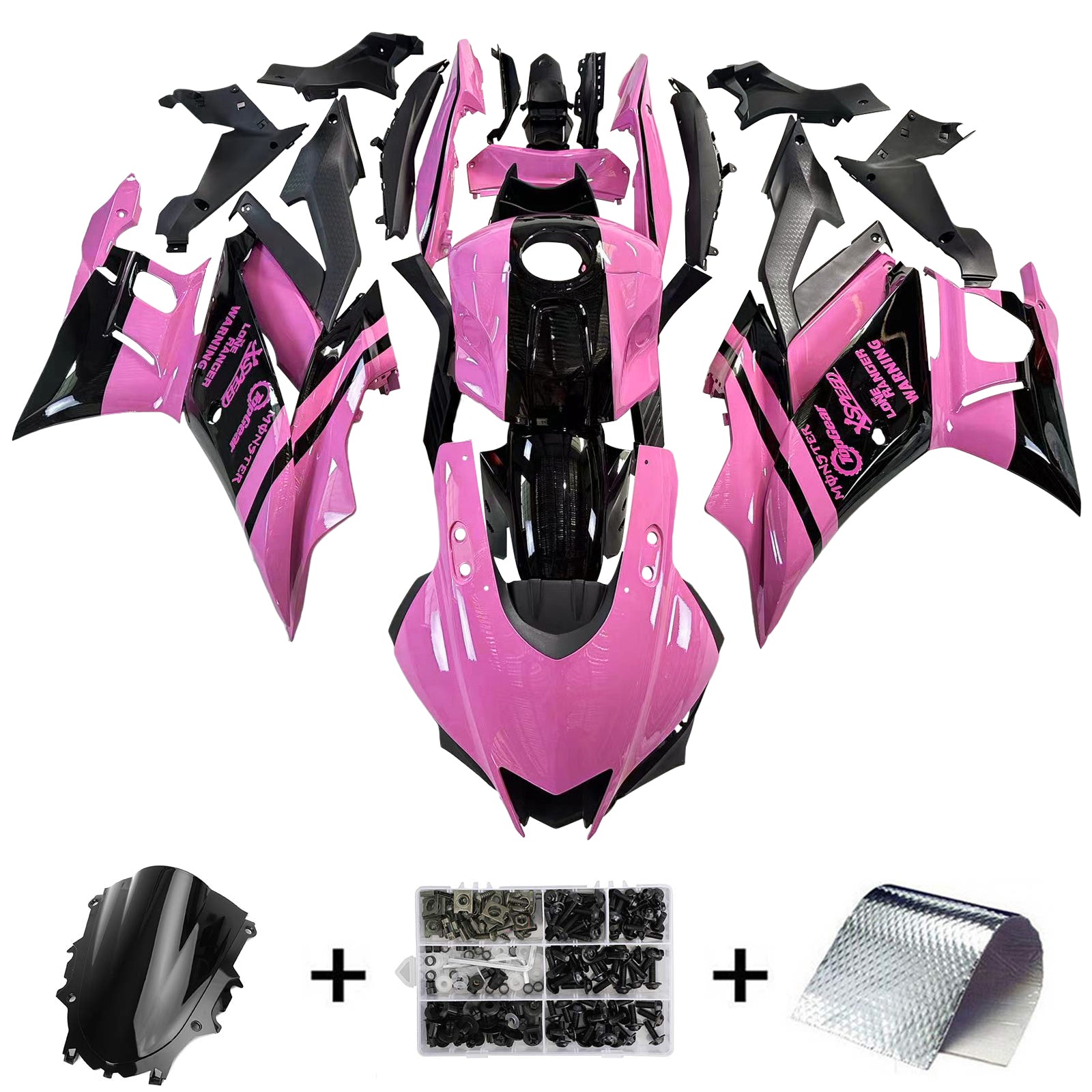 2019-2021 YAMAHA YZF-R3 R25 AMOTOPART injektionsmässa Kit Bodywork Plastic ABS #110