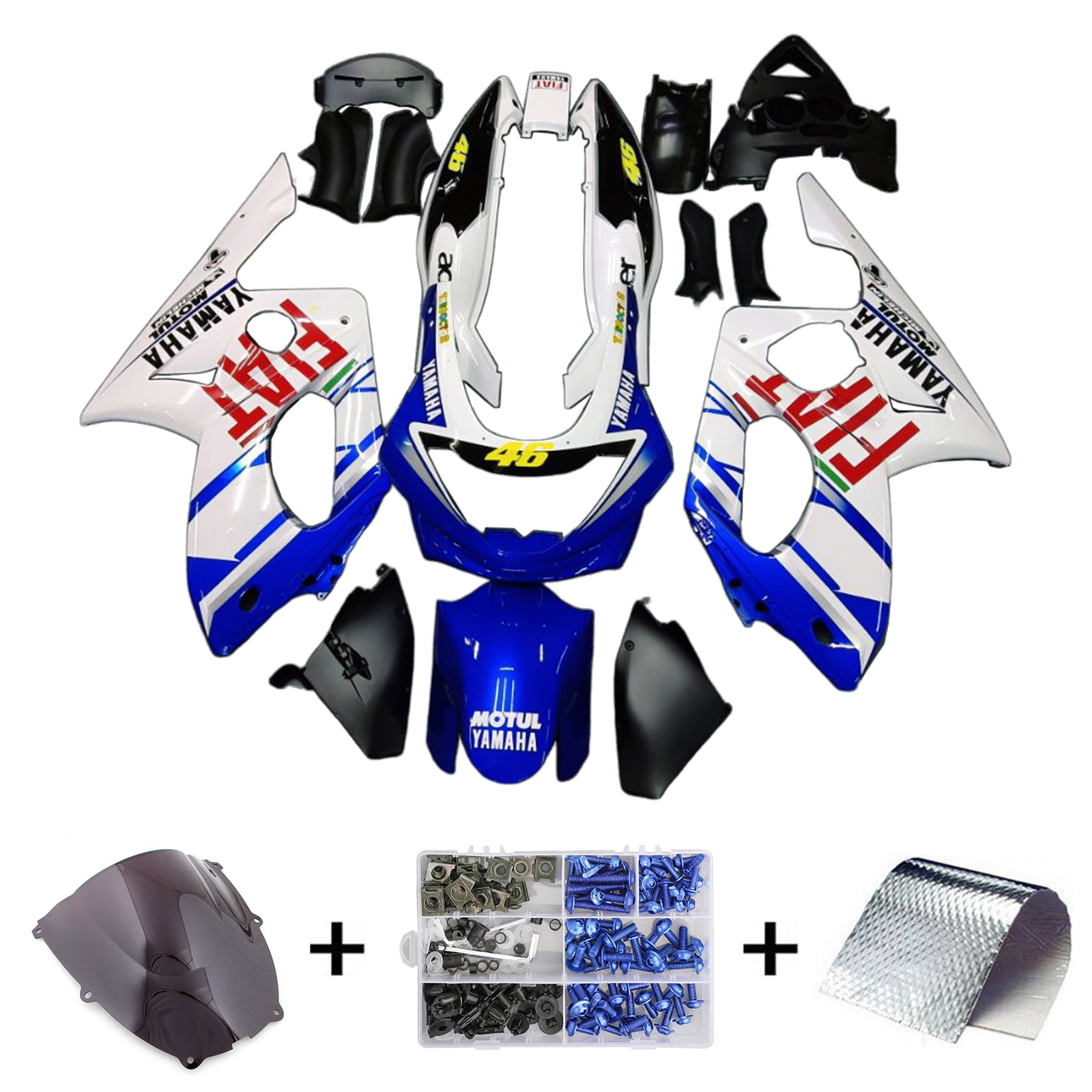 1996-2007 YAMAHA YZF 600R Thundercat Amotopart vstrekovanie Kit Sit Bodywork Plast ABS #105