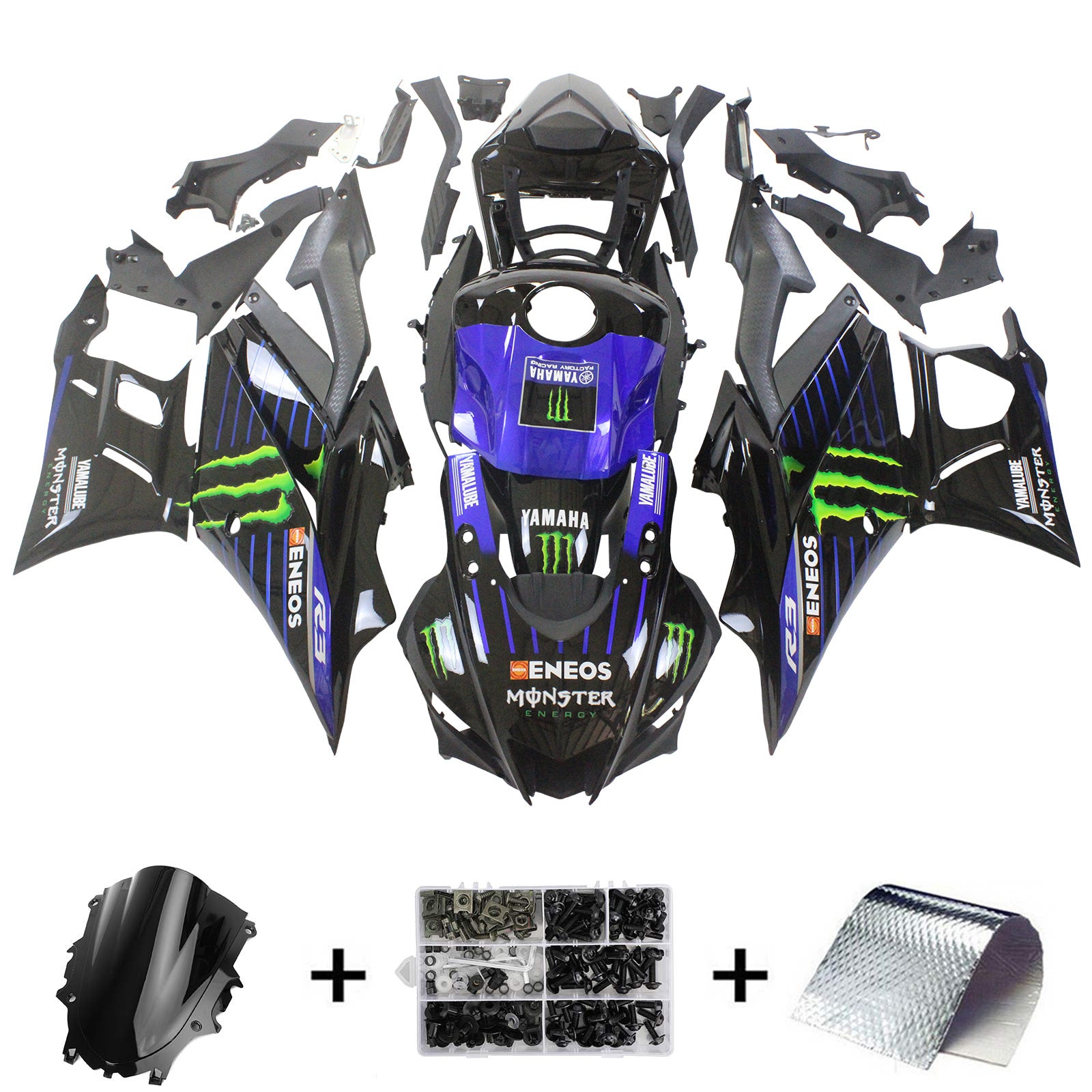2022-2023 Yamaha YZF-R3 R25 Kit de carenado de inyección Carrocería Plástico ABS # 105