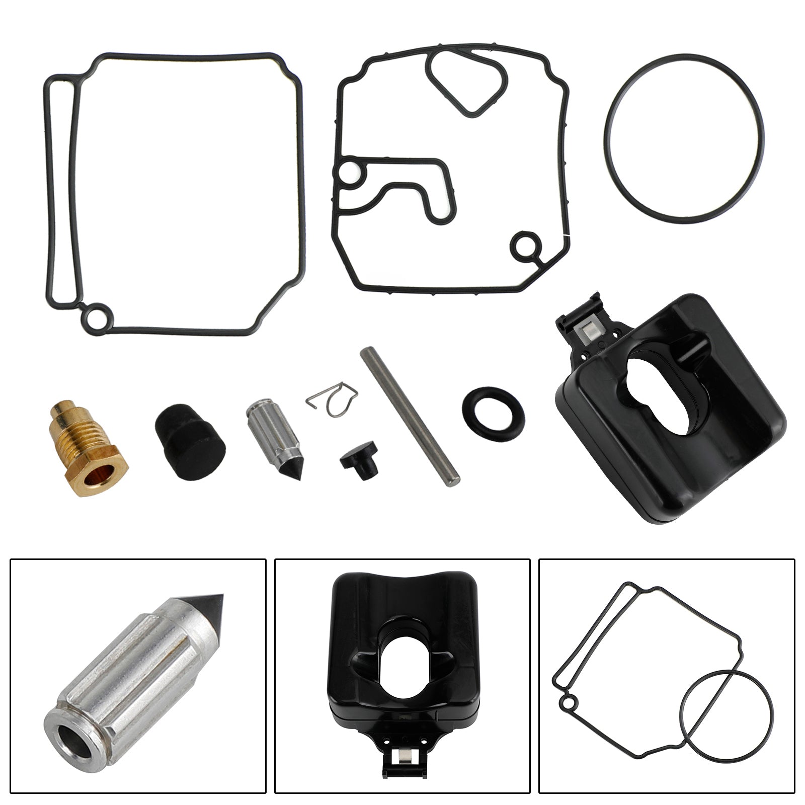 Carburetor Carb Rebuild Kit 6H2-W0093-10-00 Fit for Yamaha 3 Cyl 2.834 Bore 70HP 1992-2009